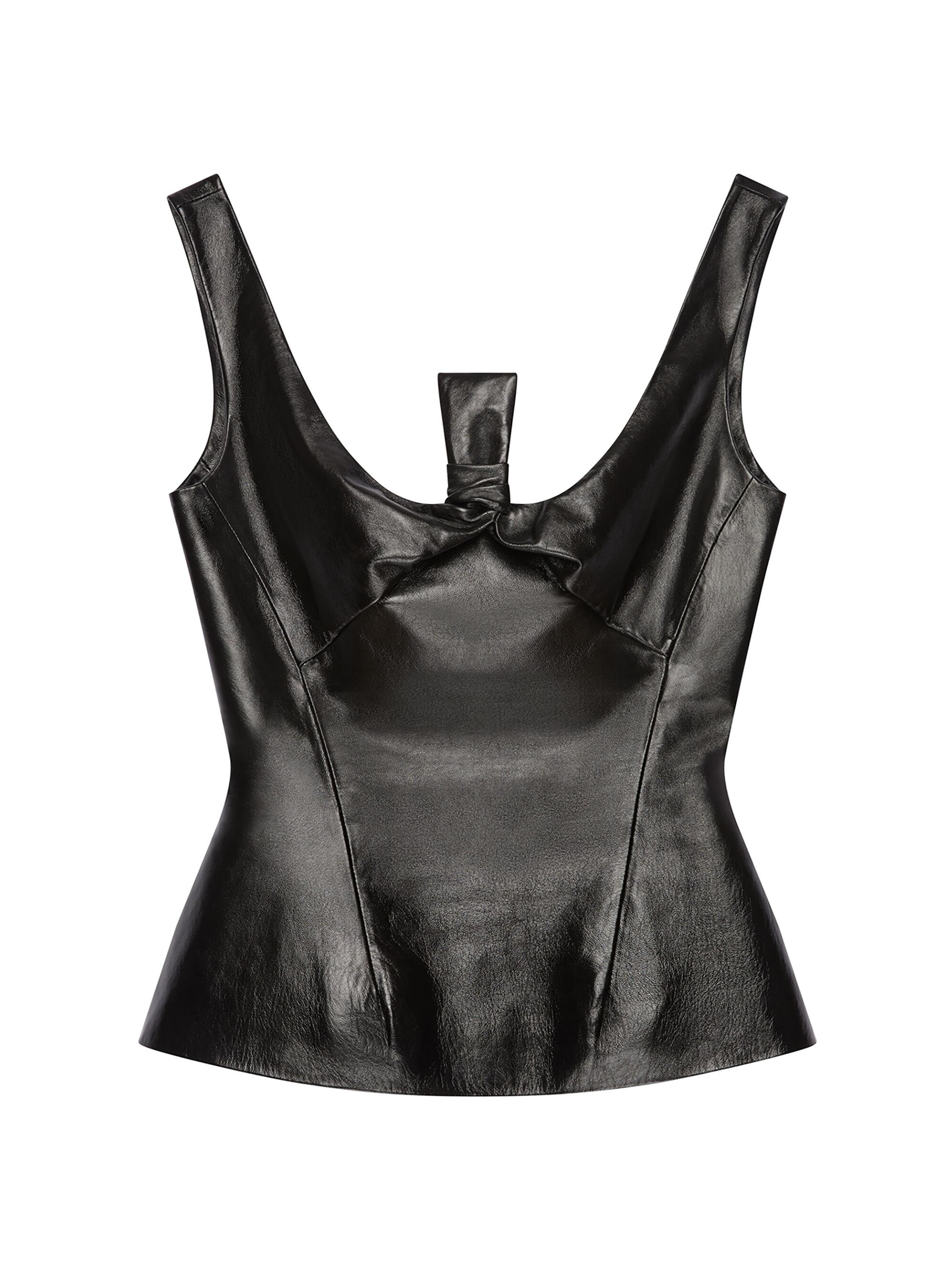 Givenchy Women's Peplum Top in Leather - Black