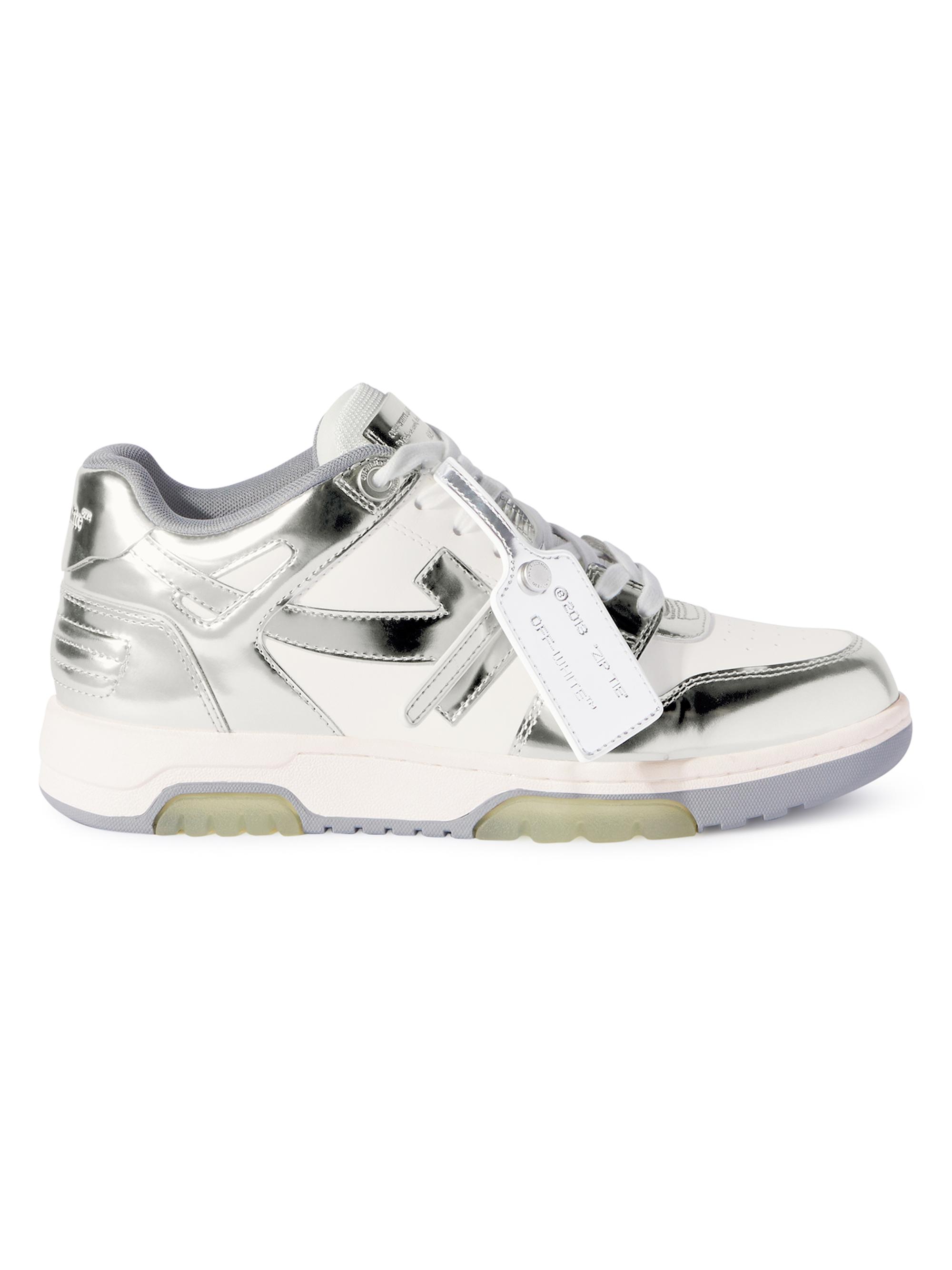 Off-White Women's Out of Office Leather Sneakers - White Silver