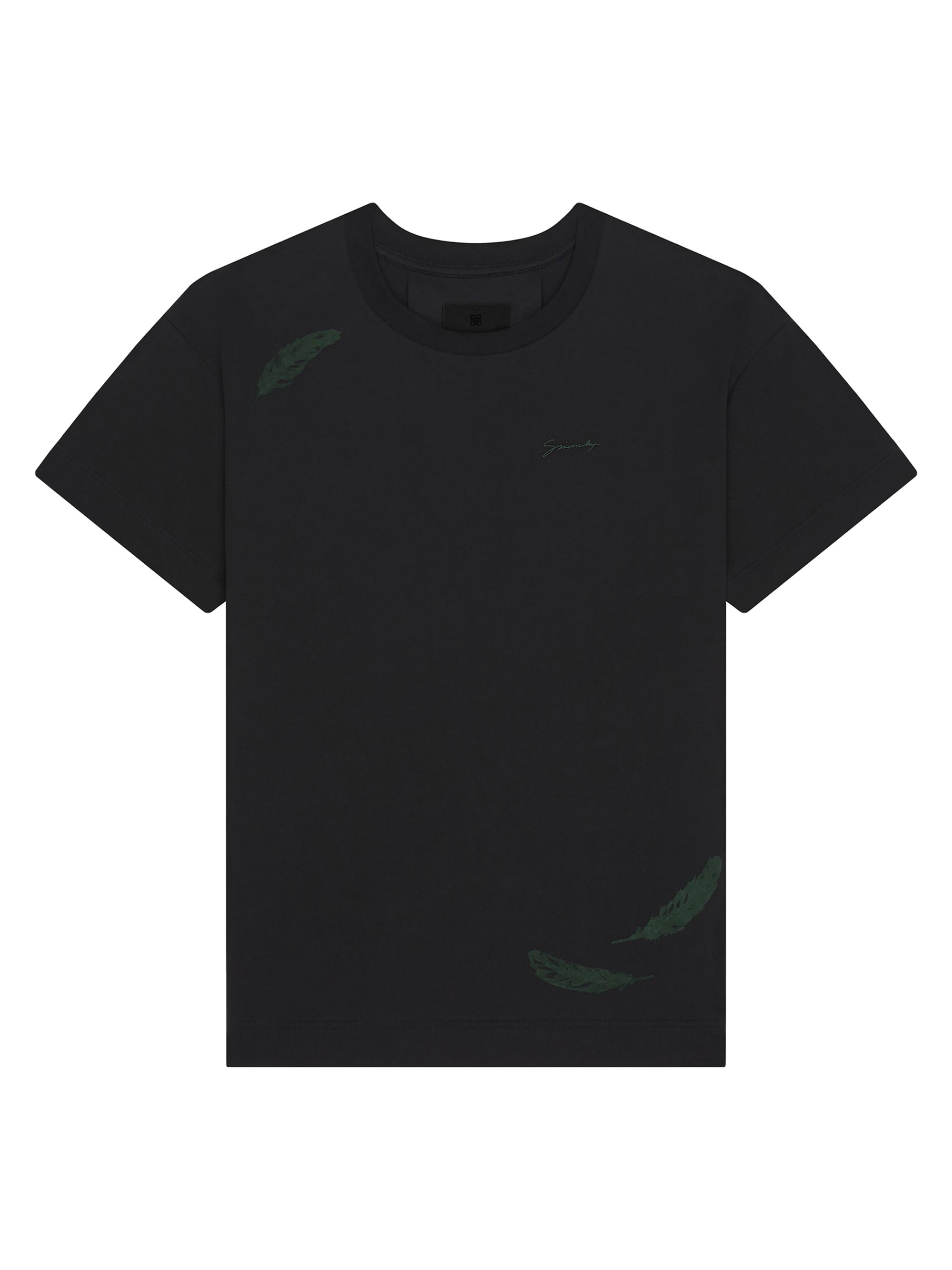 Givenchy Men's Feathers Printed T-Shirt - Black