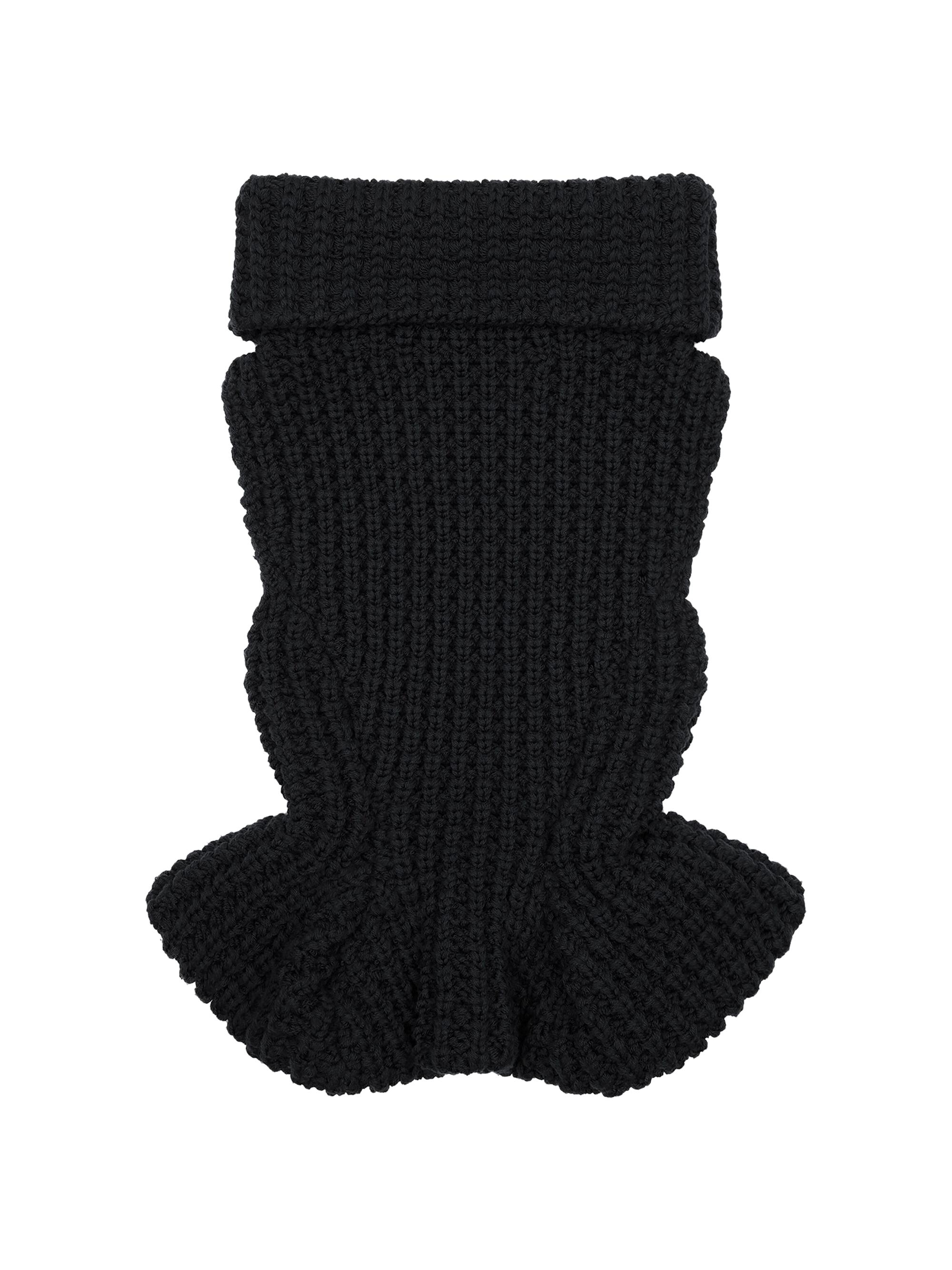 Givenchy Women's Slim Fit Peplum Top in Waffle Wool - Black