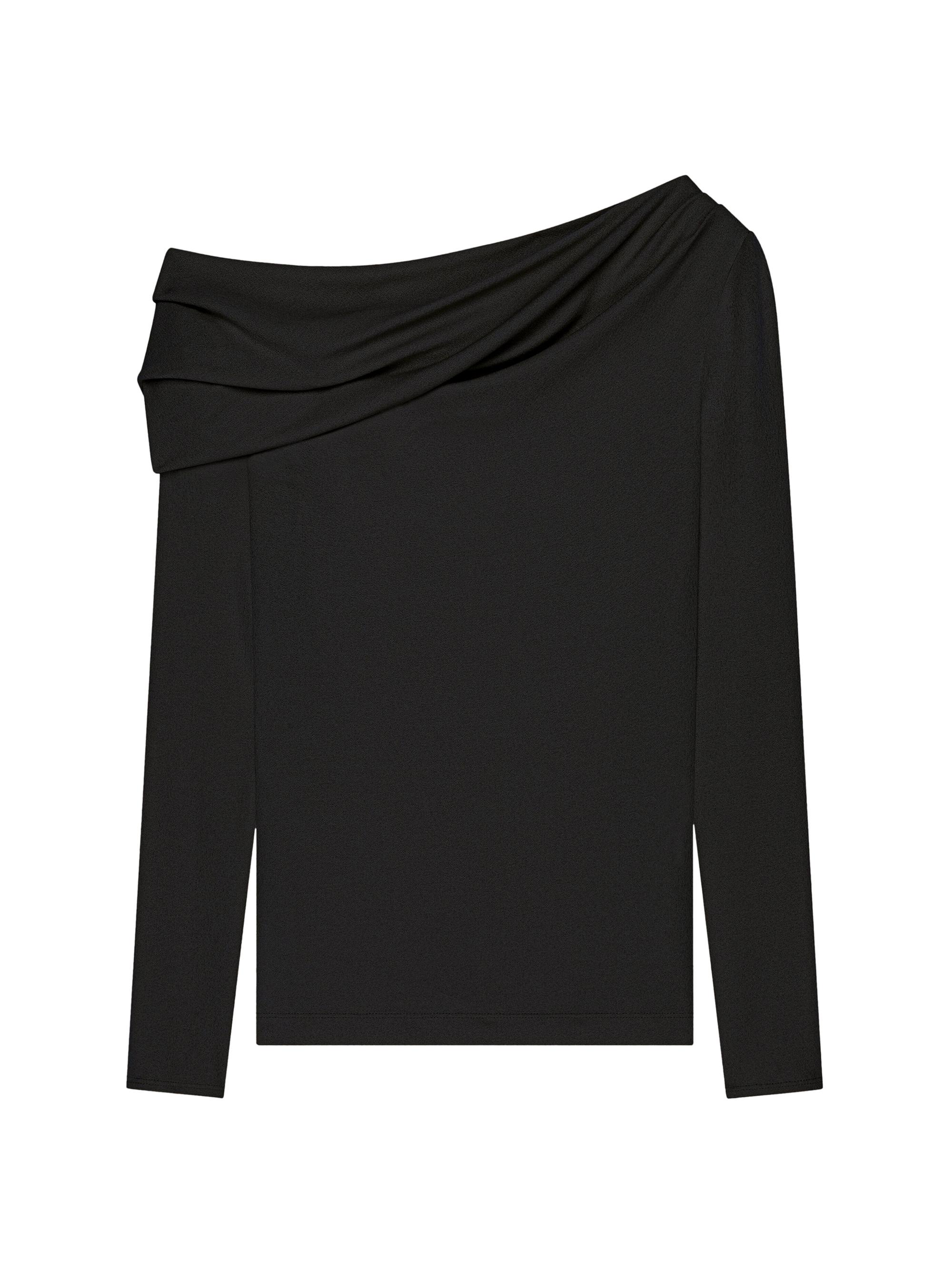 Givenchy Women's Asymmetric Draped Top in Jersey - Black