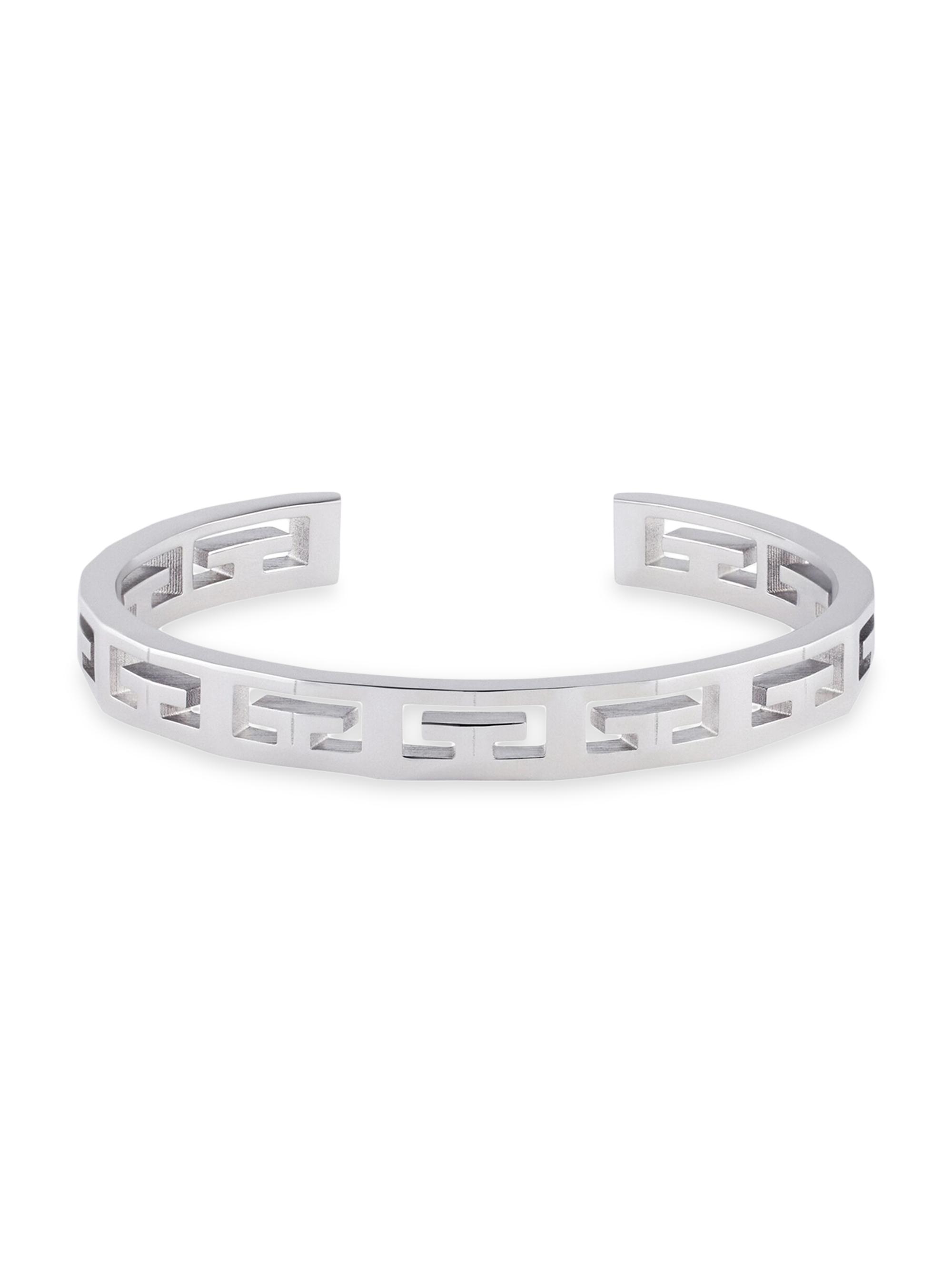 Givenchy Men's 2G Open Cuff in Metal - Silvery