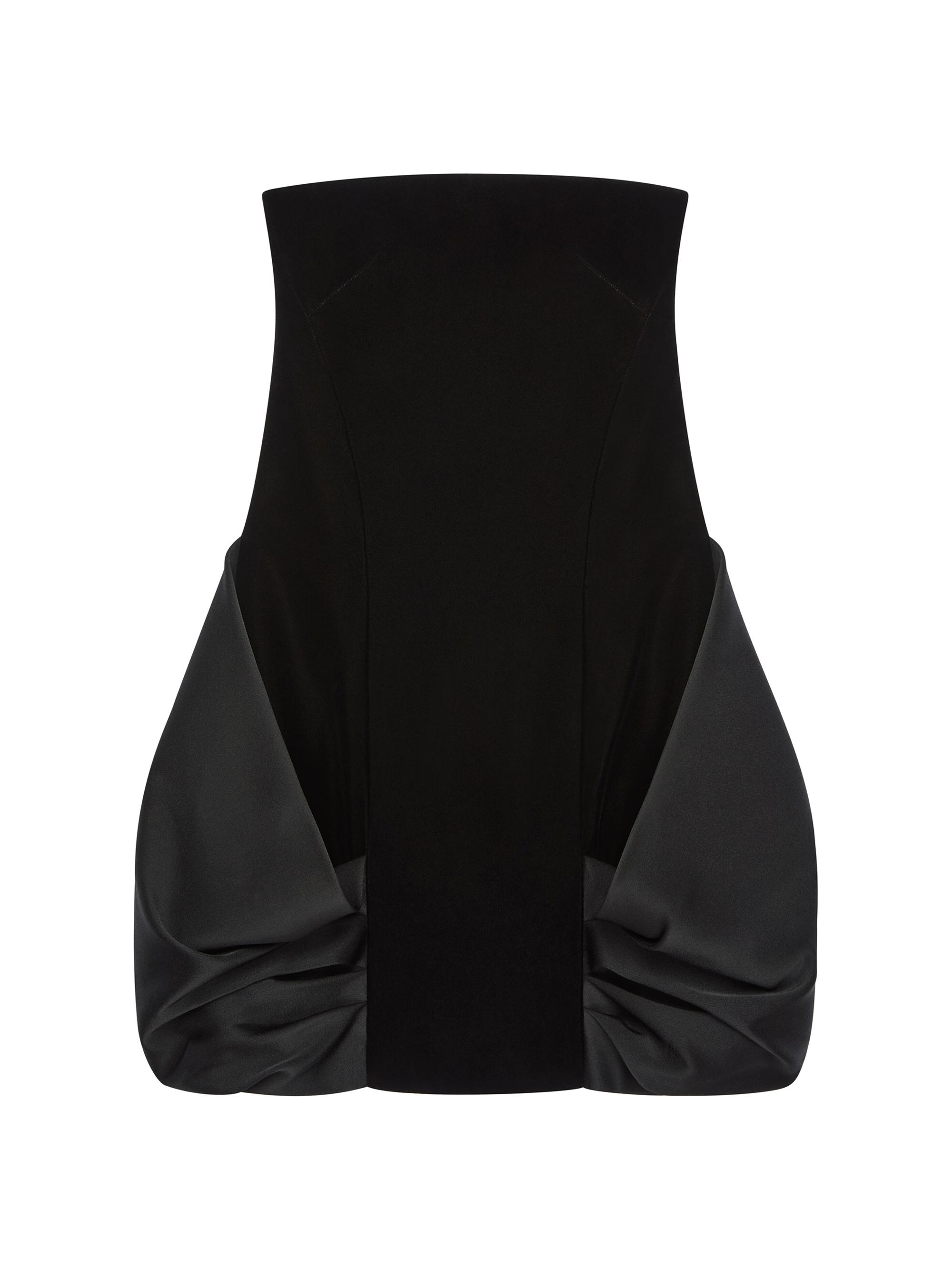 Givenchy Women's Bi-Material Bustier Draped Dress - Black