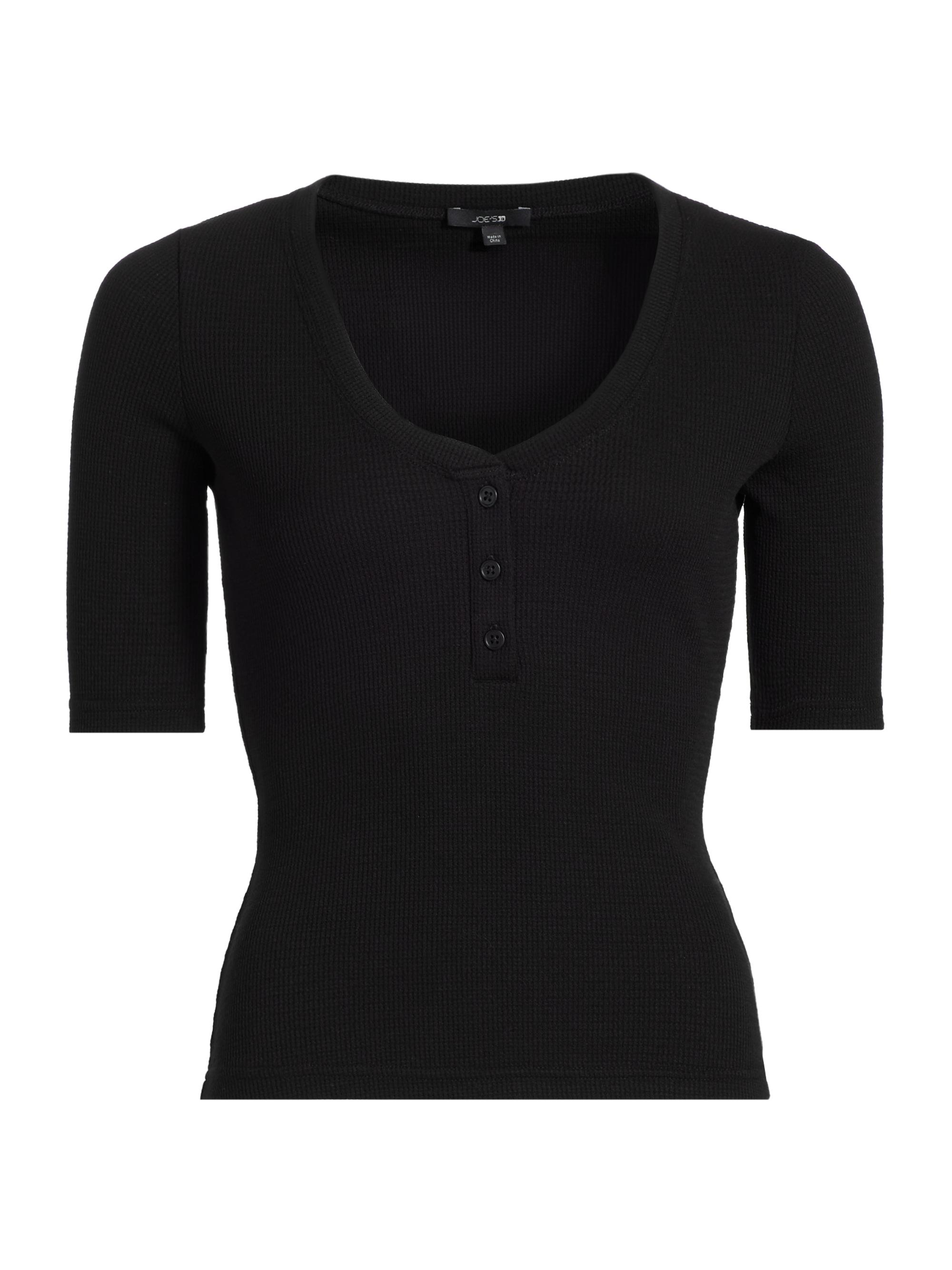 Joe's Jeans Women's Gisele Striped Henley Top - Black
