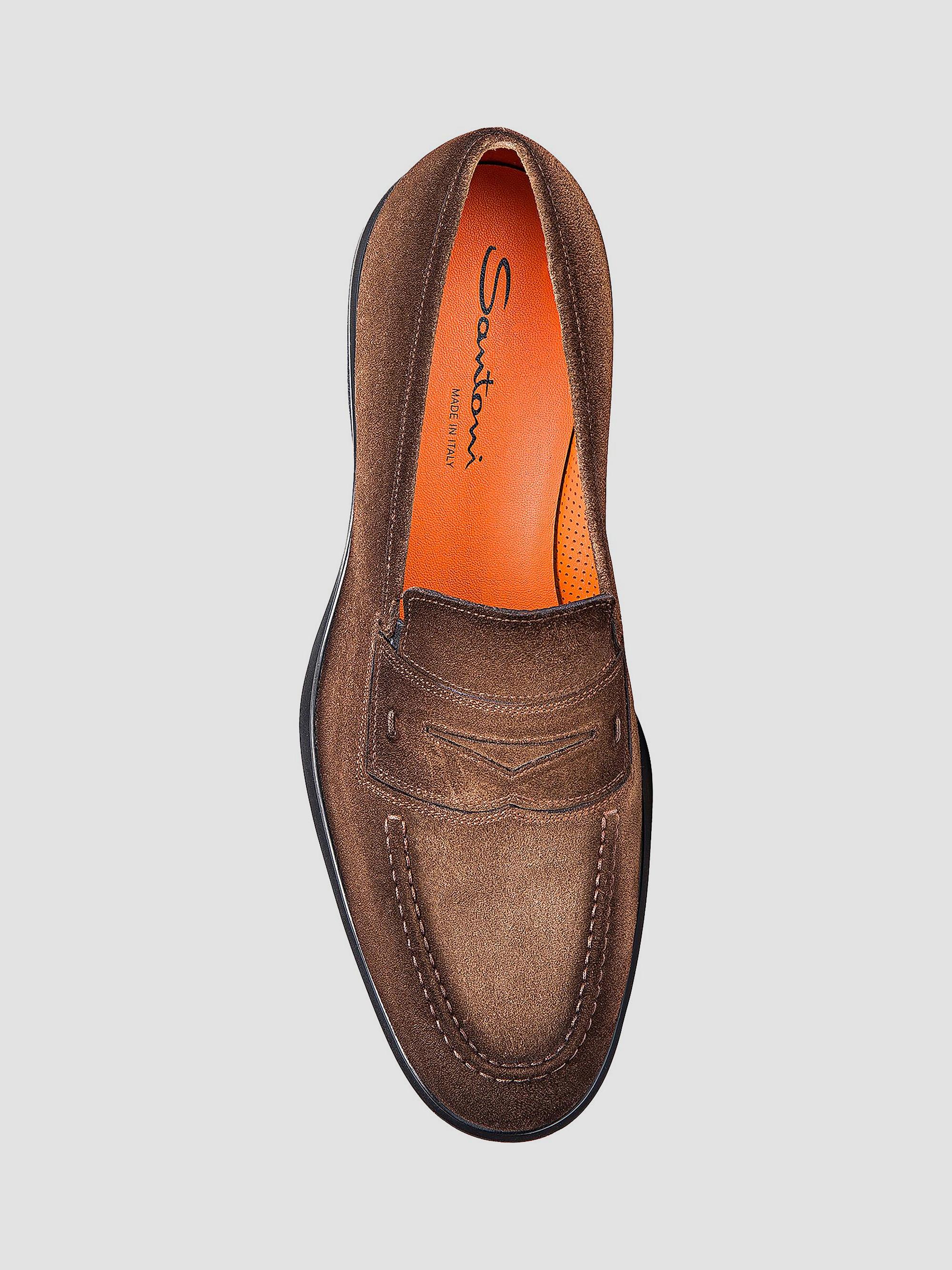 Santoni Leather Penny Loafers | Saks Fifth Avenue
