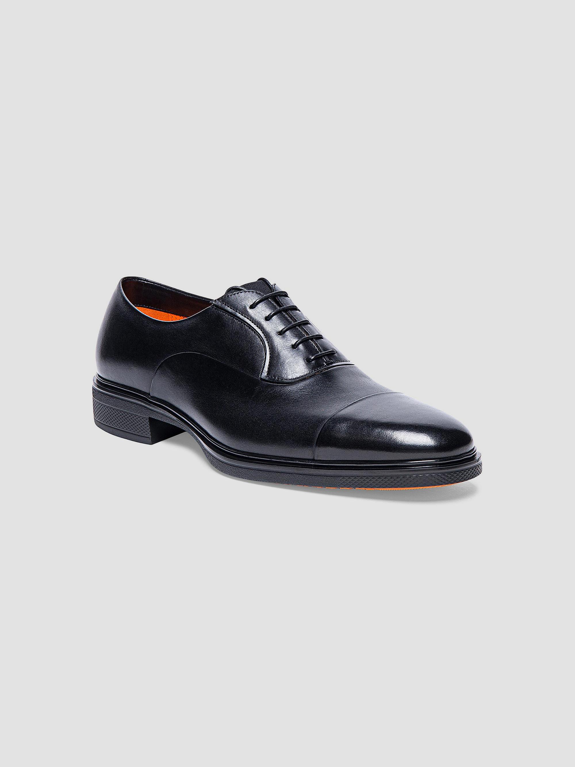 Santoni Leather Cap-Toe Derby Shoes | Saks Fifth Avenue