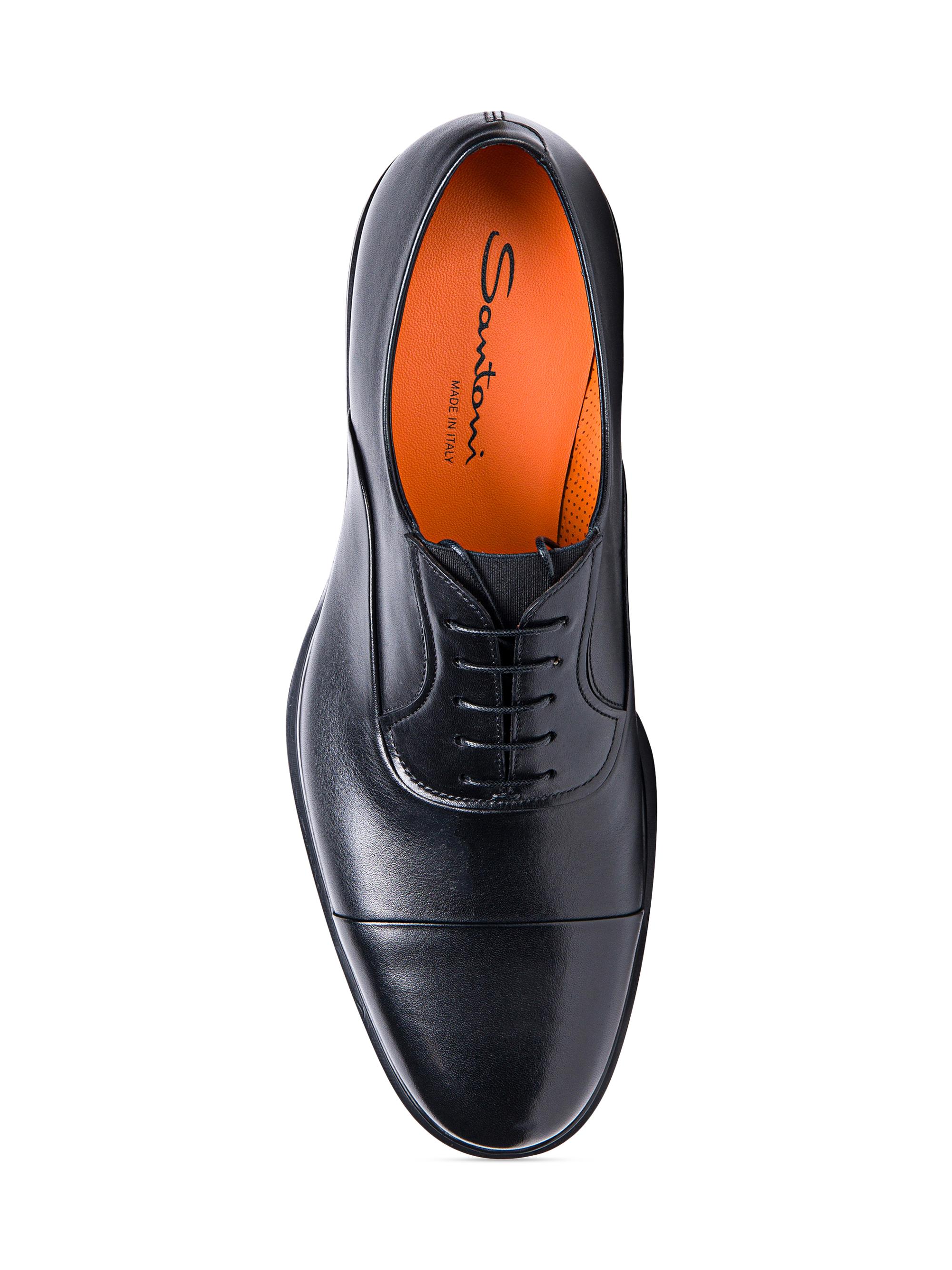 Santoni Leather Cap-Toe Derby Shoes | Saks Fifth Avenue