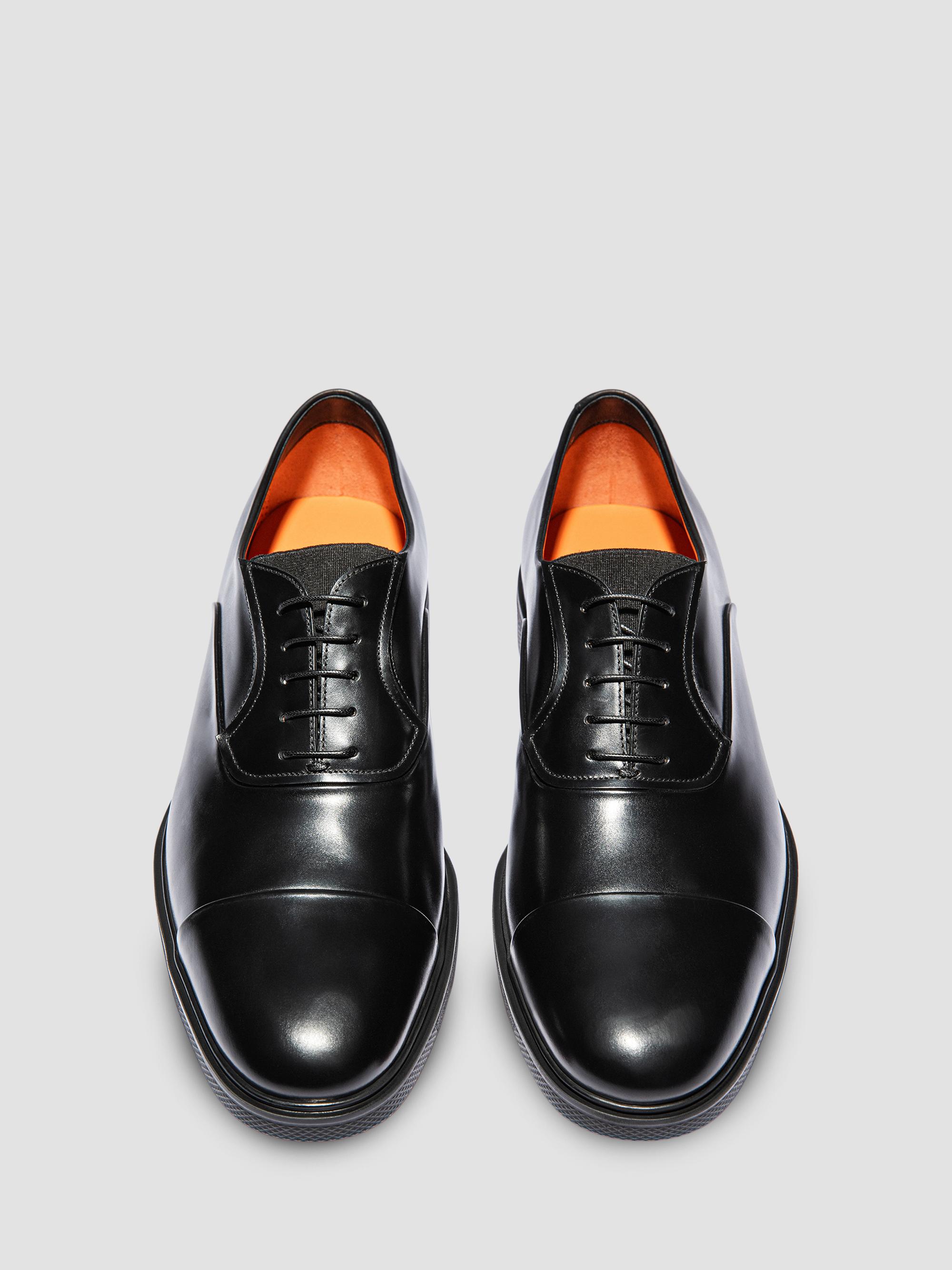 Santoni Leather Cap-Toe Derby Shoes | Saks Fifth Avenue