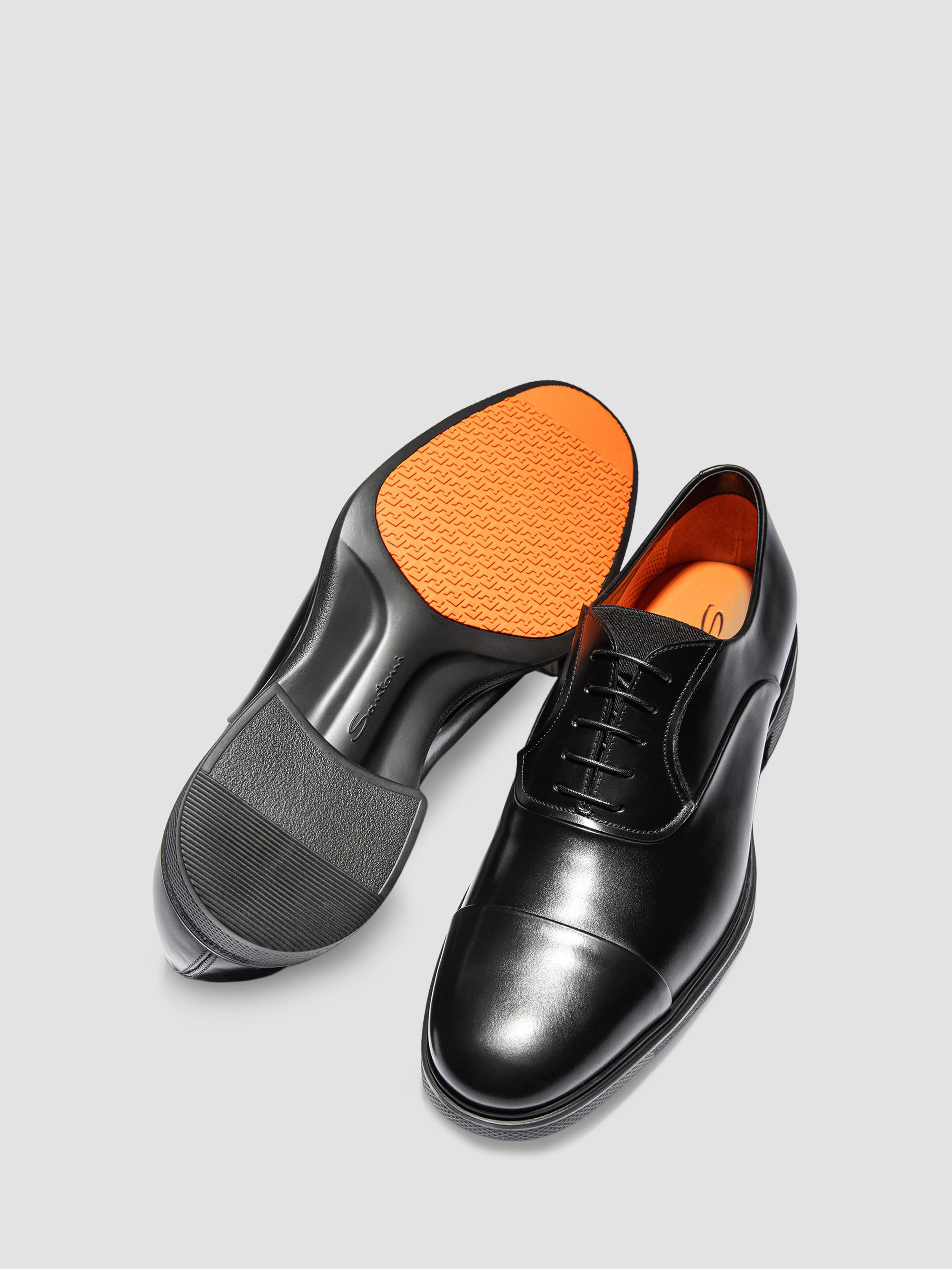 Santoni Leather Cap-Toe Derby Shoes | Saks Fifth Avenue