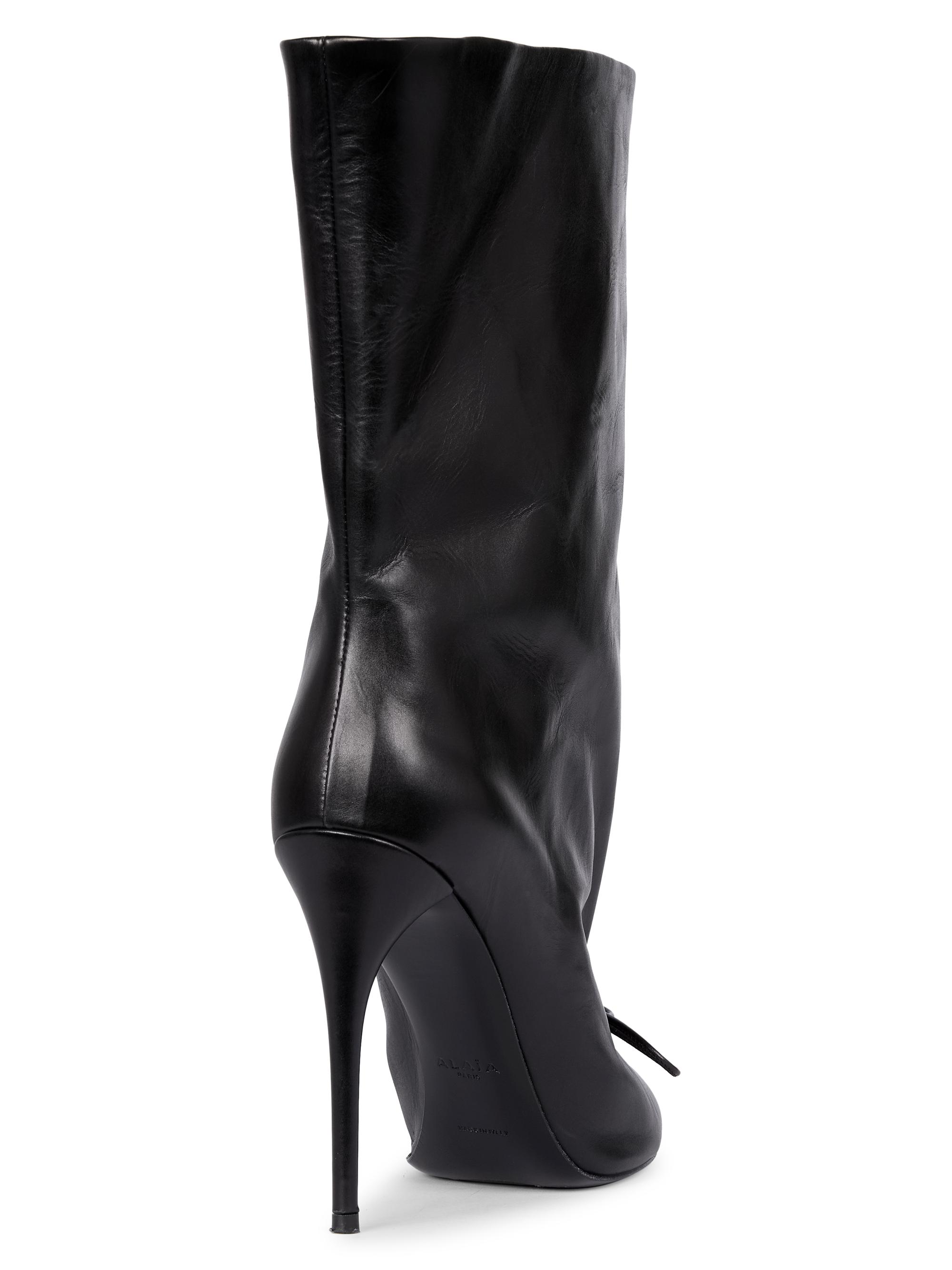 Alaïa Low 90MM Leather Boots | Saks Fifth Avenue