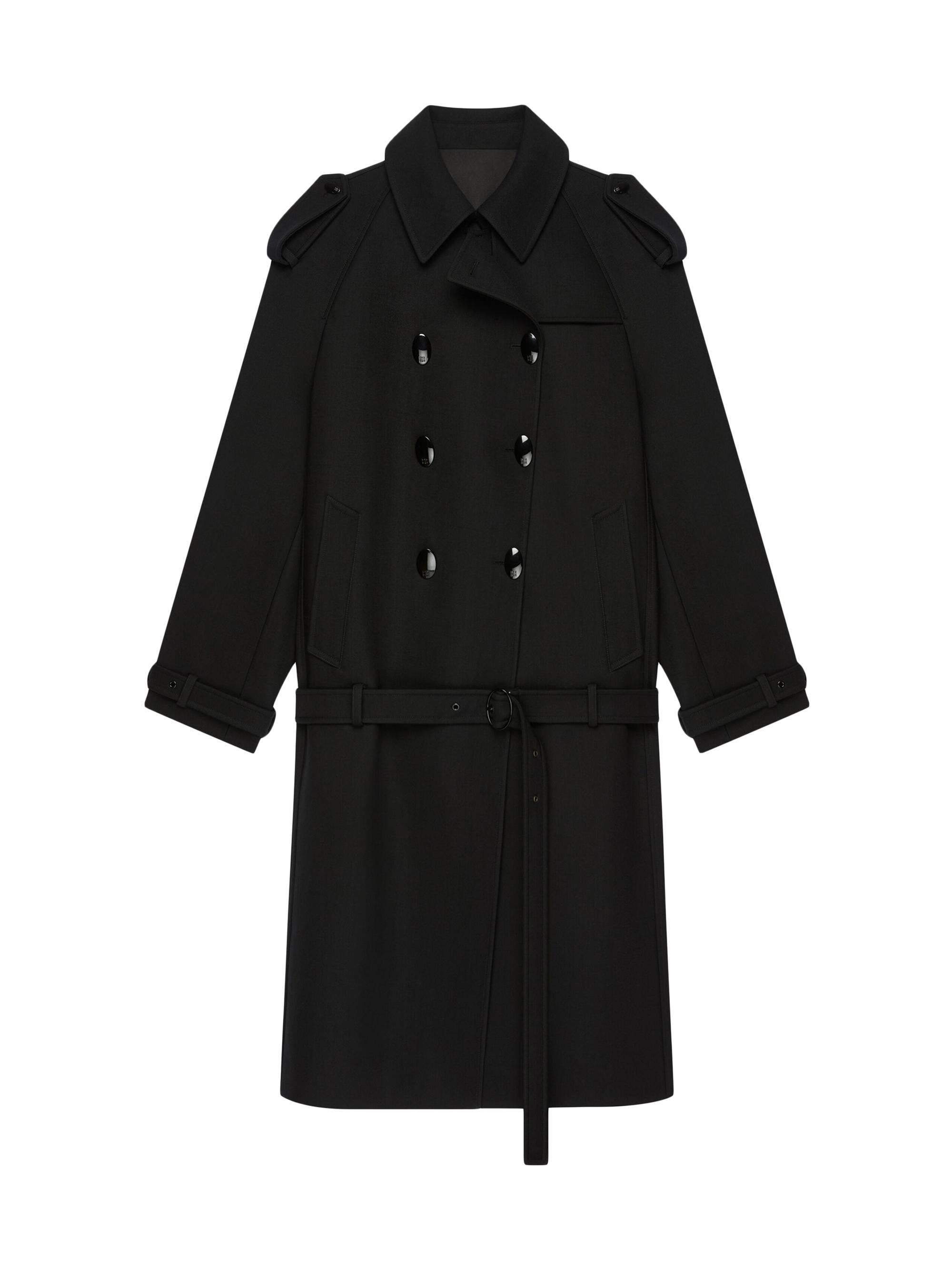 Prada Double-Breasted Technical Tricotine Coat | Saks Fifth Avenue