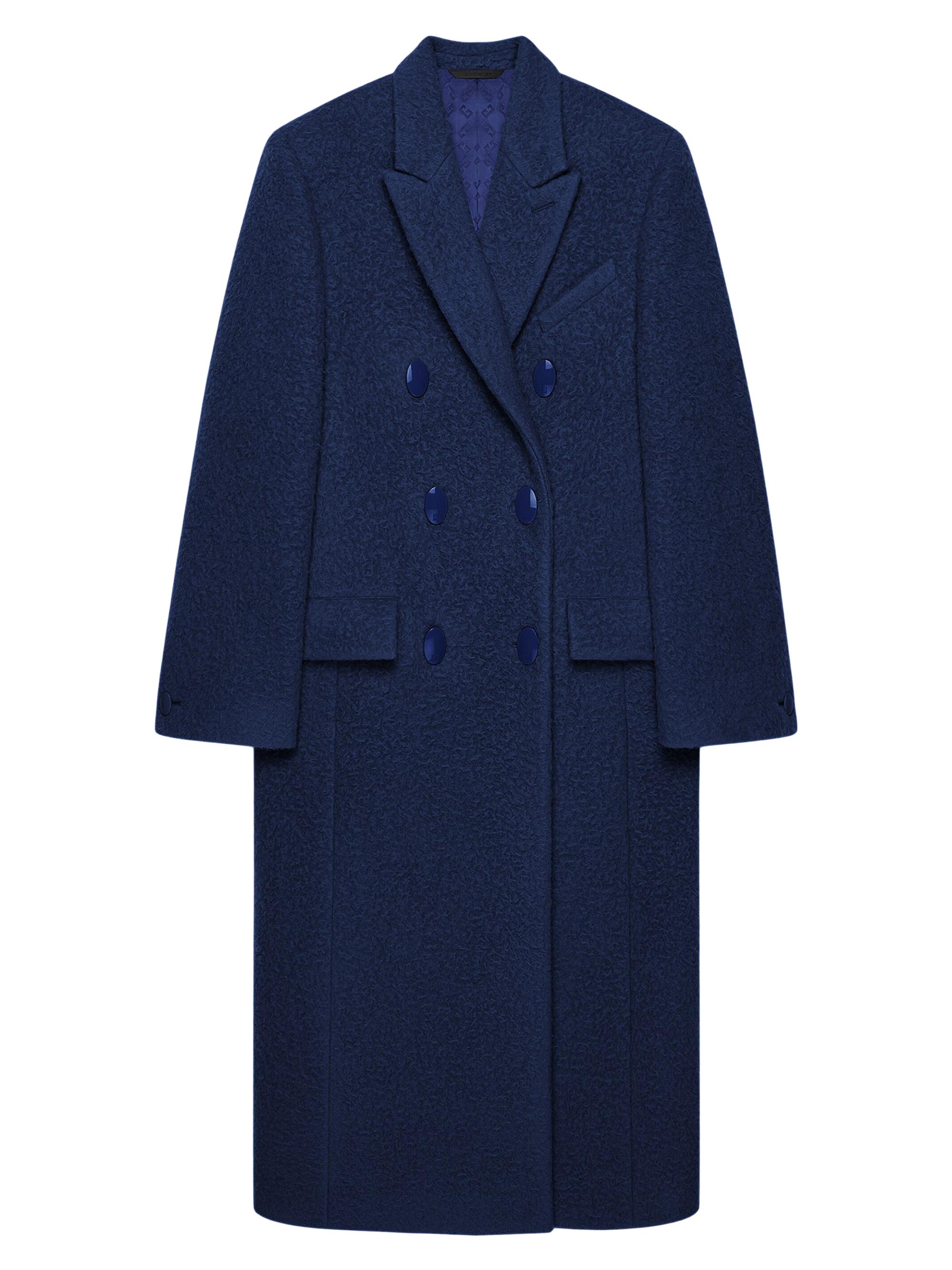 Givenchy Women's Alpaca Bouclette Wool Coat - Saphir Blue