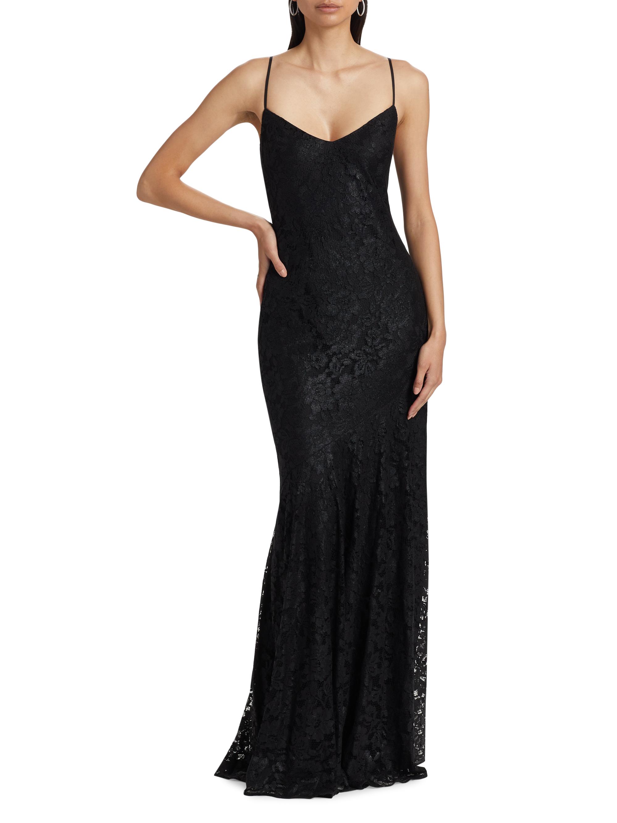 ML Monique Lhuillier Melina Lacquered Lace Gown | Saks Fifth Avenue
