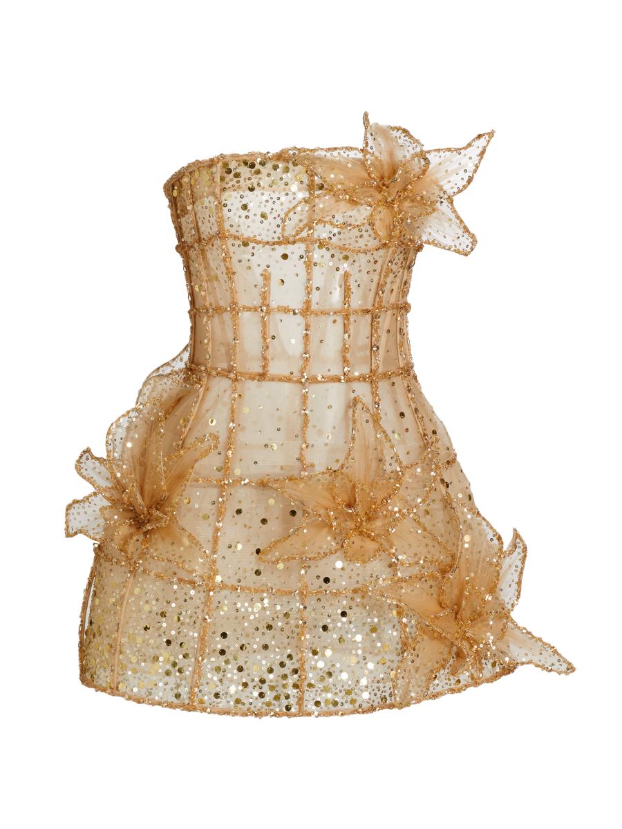 Oscar de la Renta Crystal Embroidered Grid Cocktail Dress | Saks Fifth Avenue