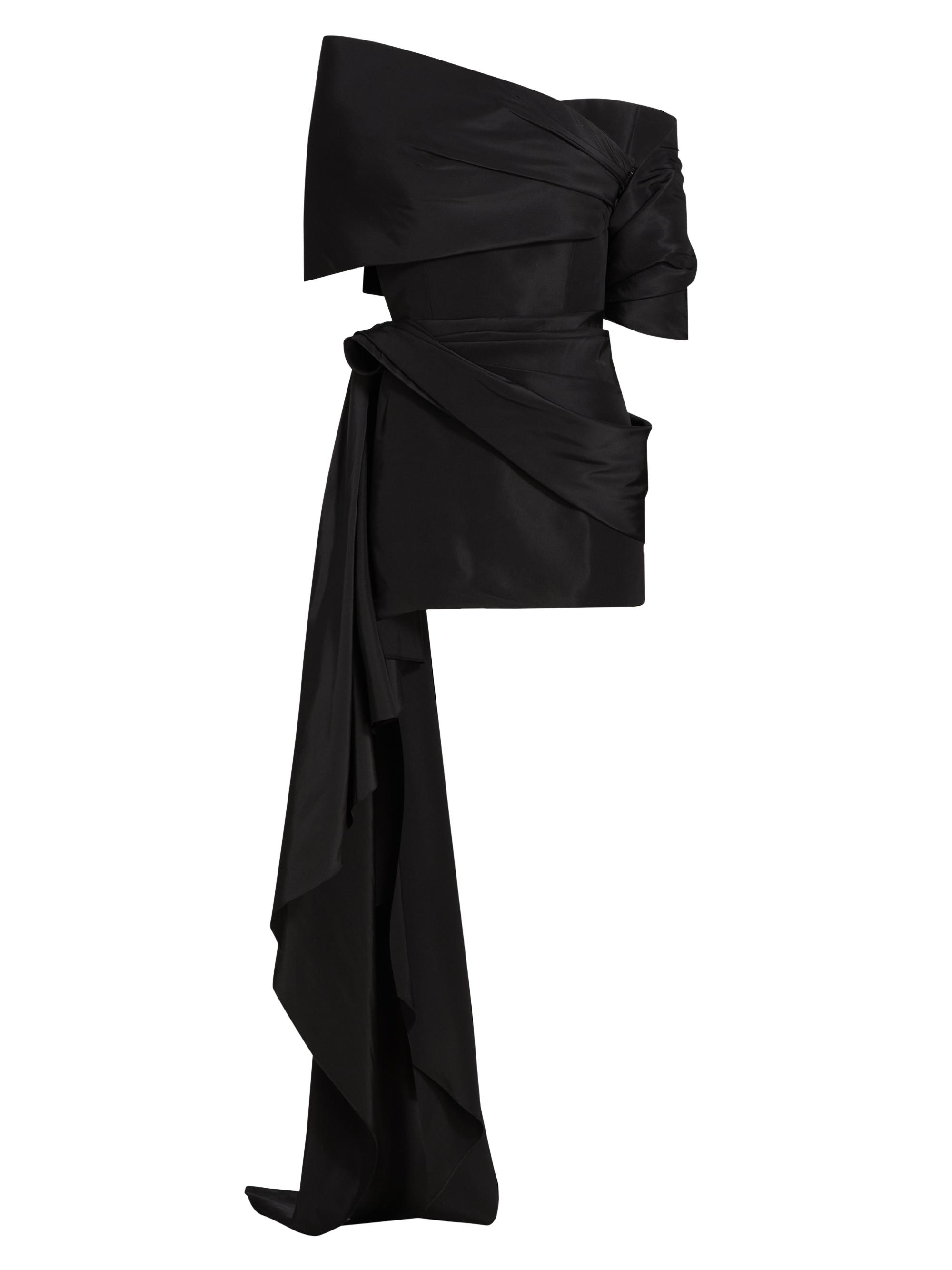 Oscar de la Renta Women's Draped Stole Mini Cocktail Dress - Black