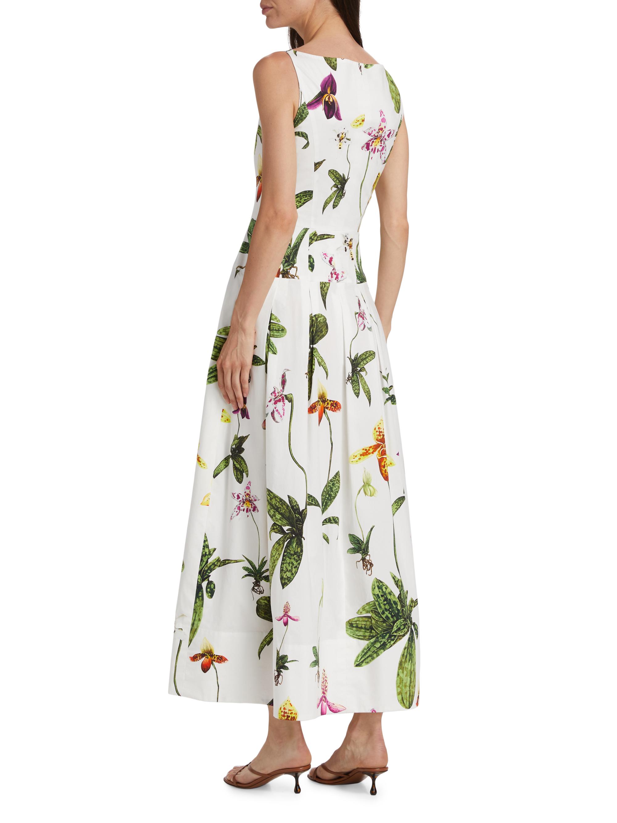 Oscar de la Renta Orchid Poplin Zip-Front Cocktail Dress | Saks