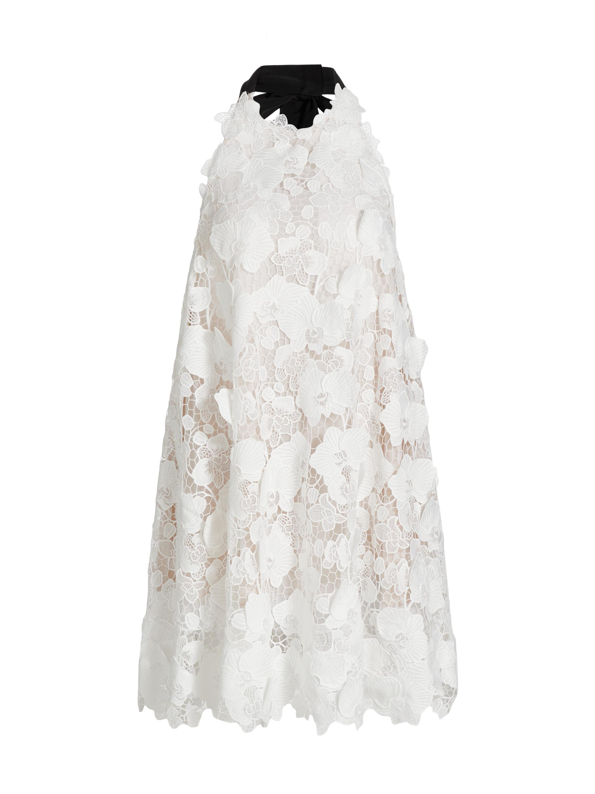 Oscar de la Renta Orchid Guipure Trapeze Dress Saks Fifth Avenue