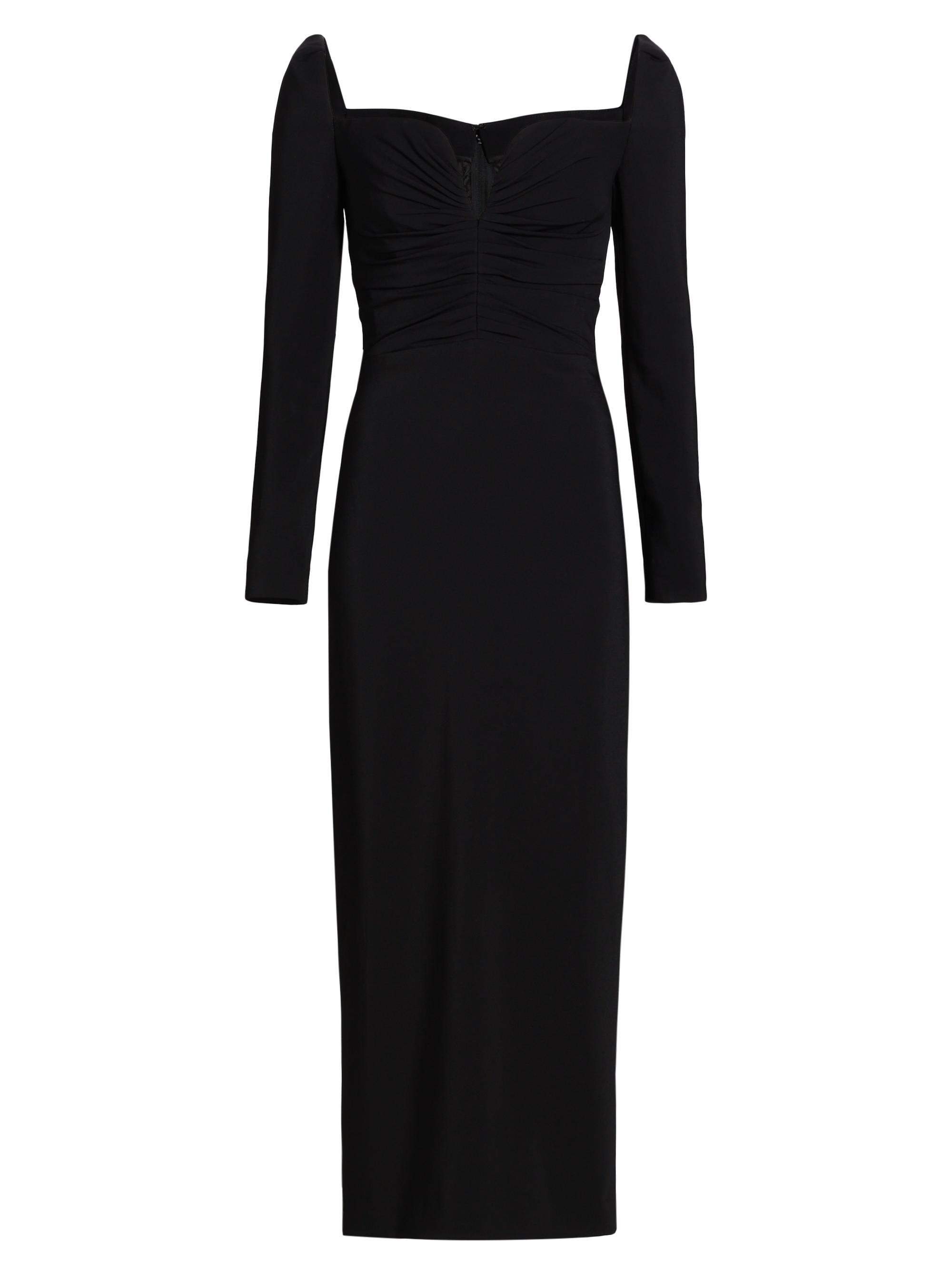 knee length dresses for ladies Rosetta Getty | Long Sleeve Sweetheart Dress | L main image 1