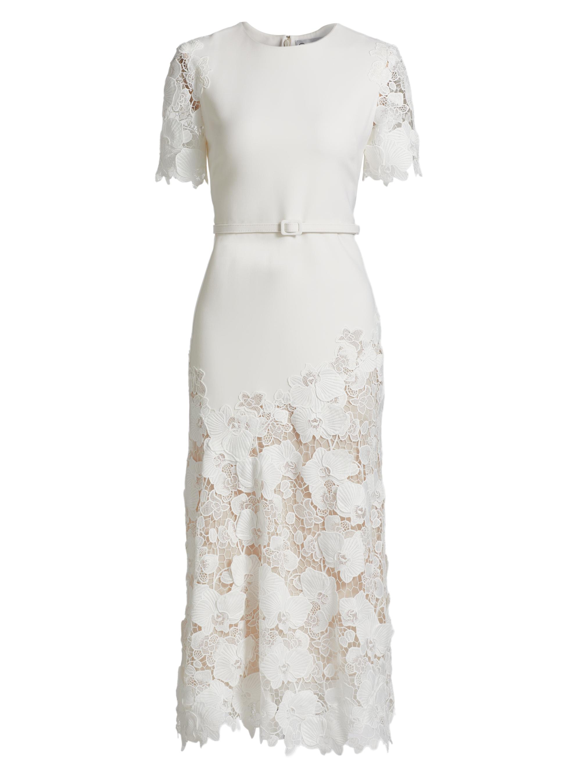 Oscar de la Renta Women's Orchid Guipure Cocktail Dress -