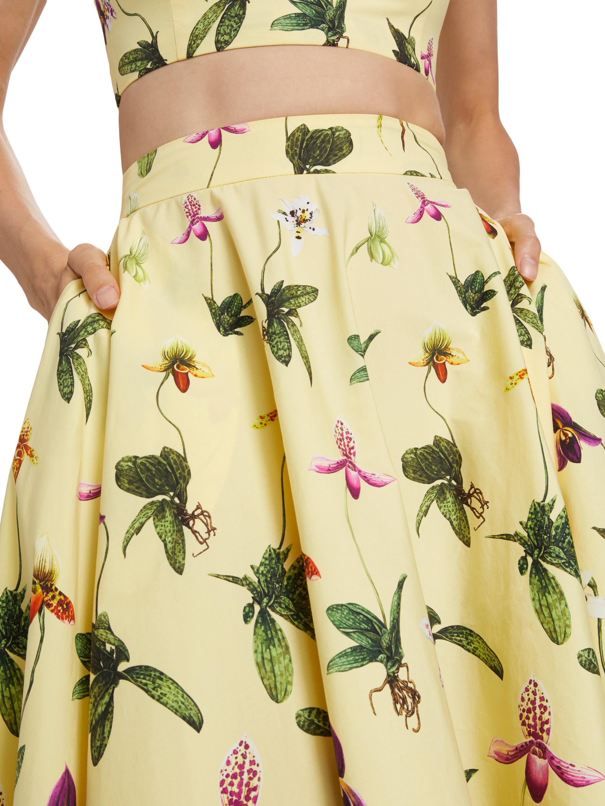 Oscar de la Renta Orchid Stretch-Cotton Poplin Circle Skirt Saks
