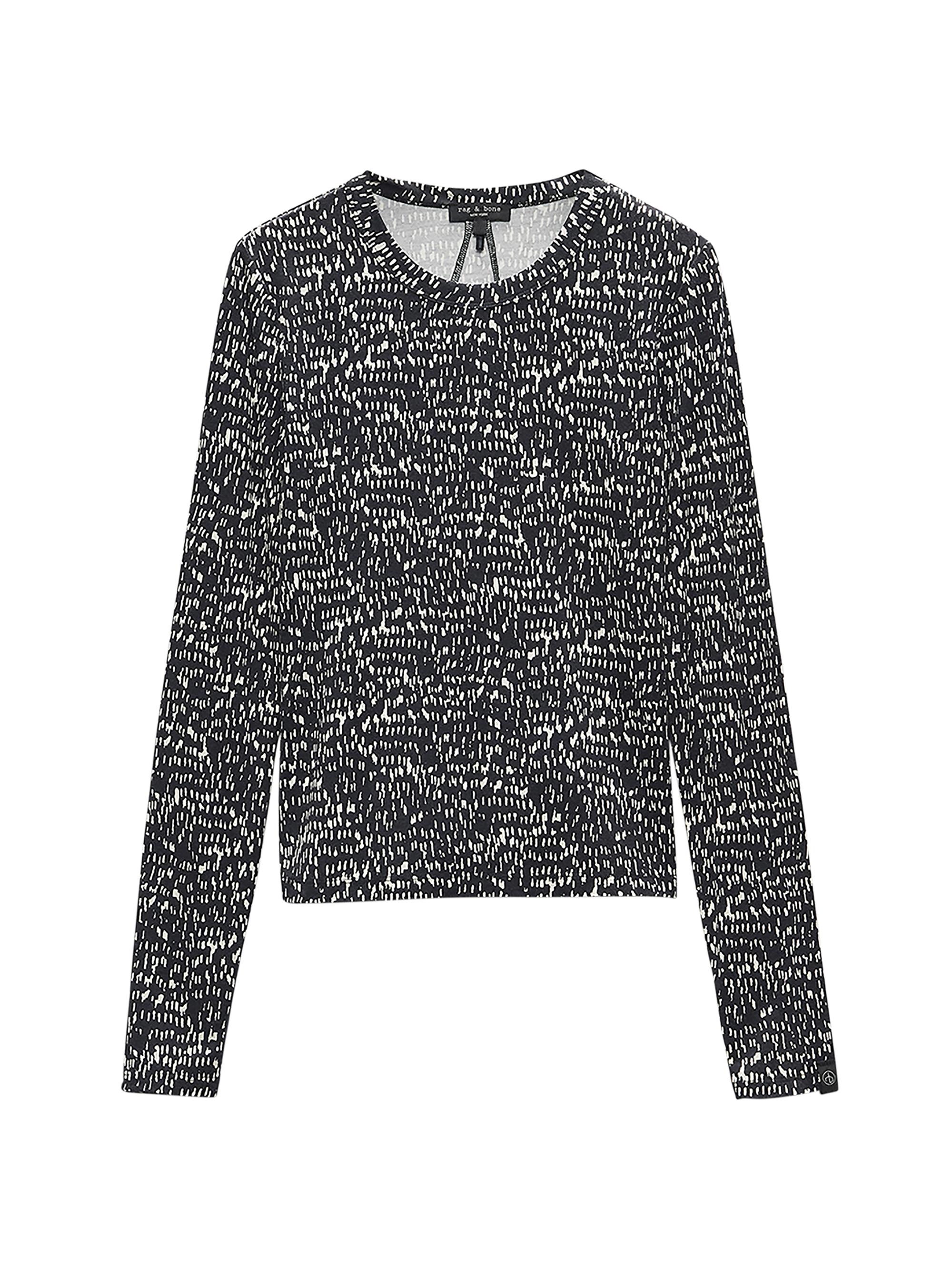 rag & bone Women's Luca Printed Long-Sleeve Top - Black Multi