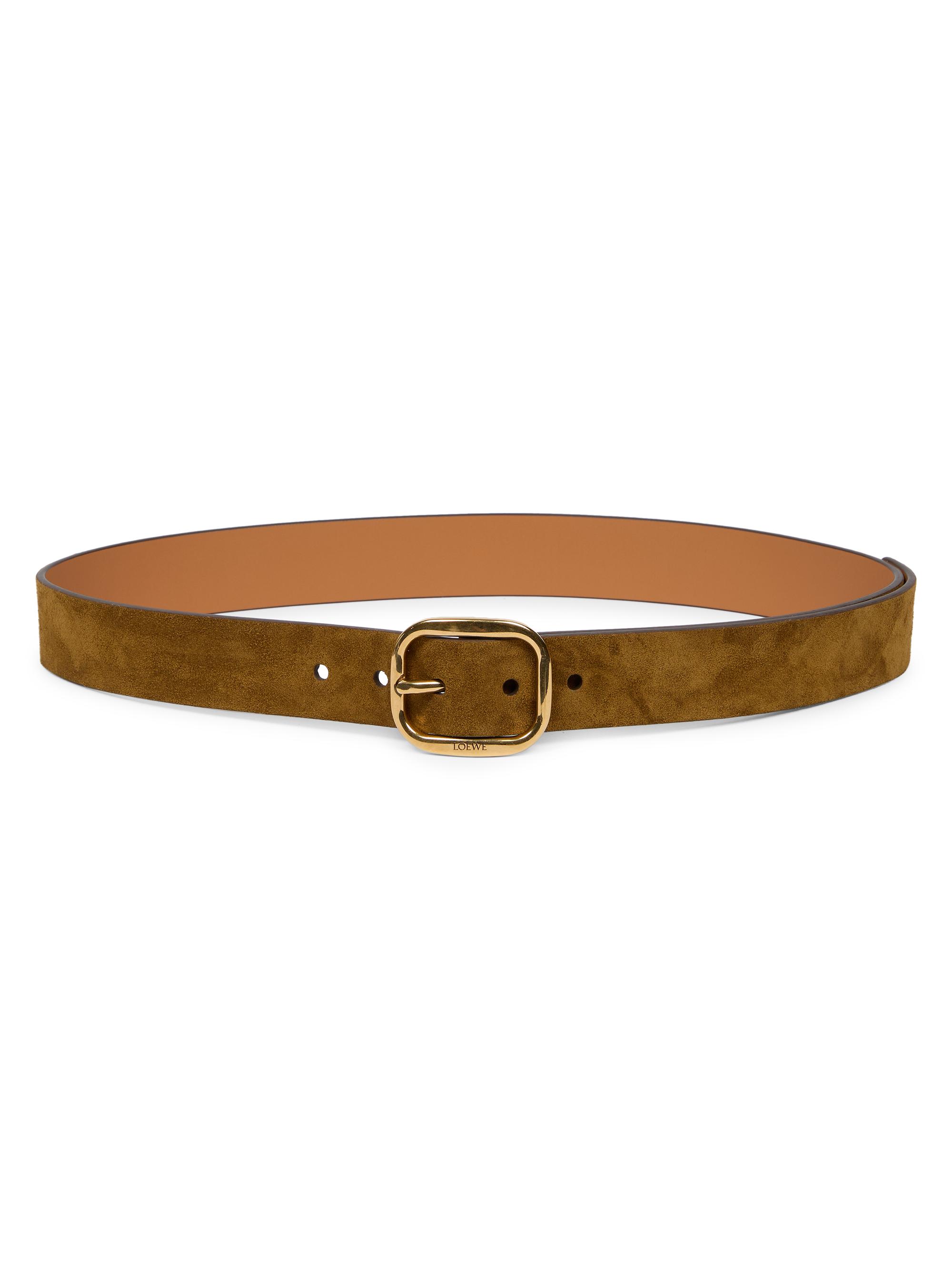LOEWE Women's Rounded Leather Belt - Rusty Gold