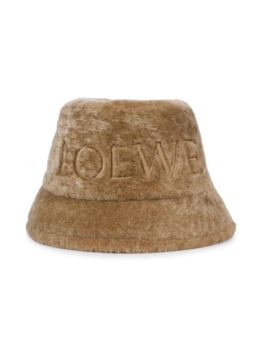 ハット LOEWE SHEARLING BUCKET HAT Loewe Logo shearling bucket hat Loewe