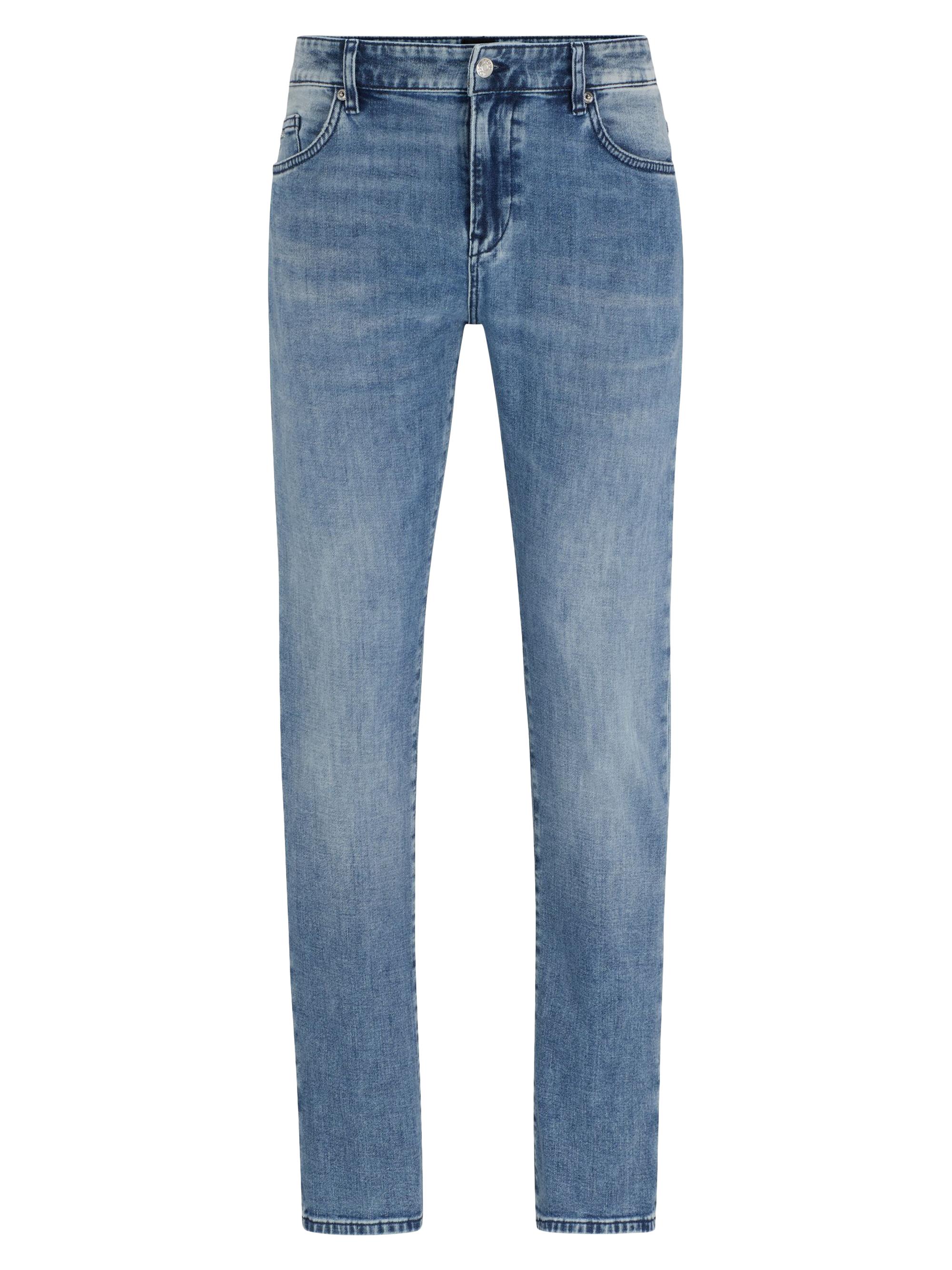 BOSS Men's Slim-Fit Jeans in Cashmere-Touch Denim - Blue