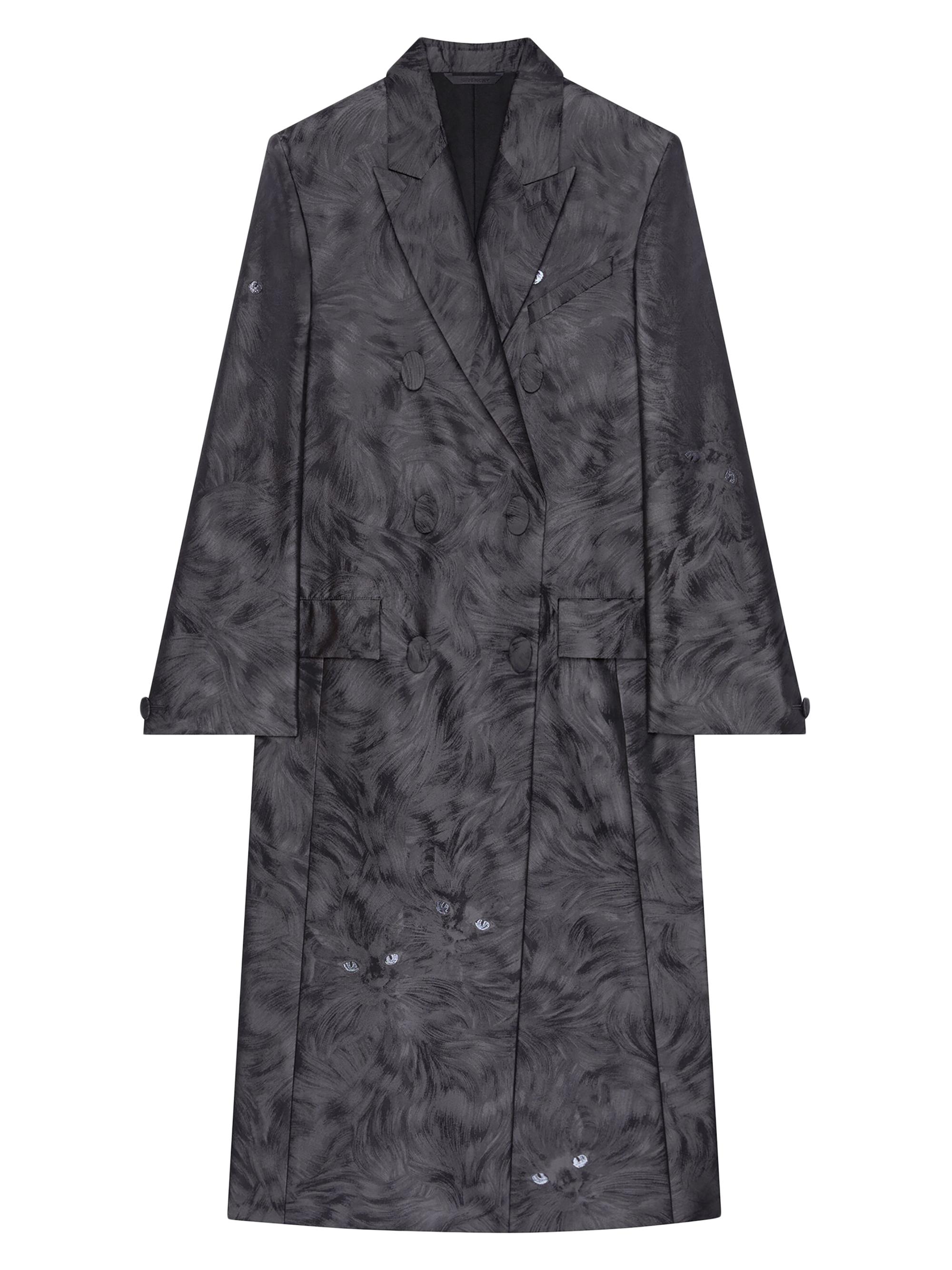 Givenchy Women's Cat Jacquard Coat - Charcoal