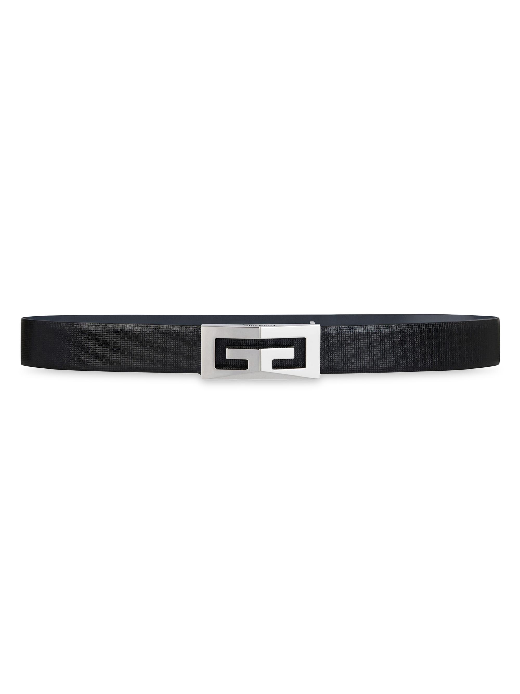 Givenchy Men's 2G Reversible Belt in 4G Micro Leather - Black