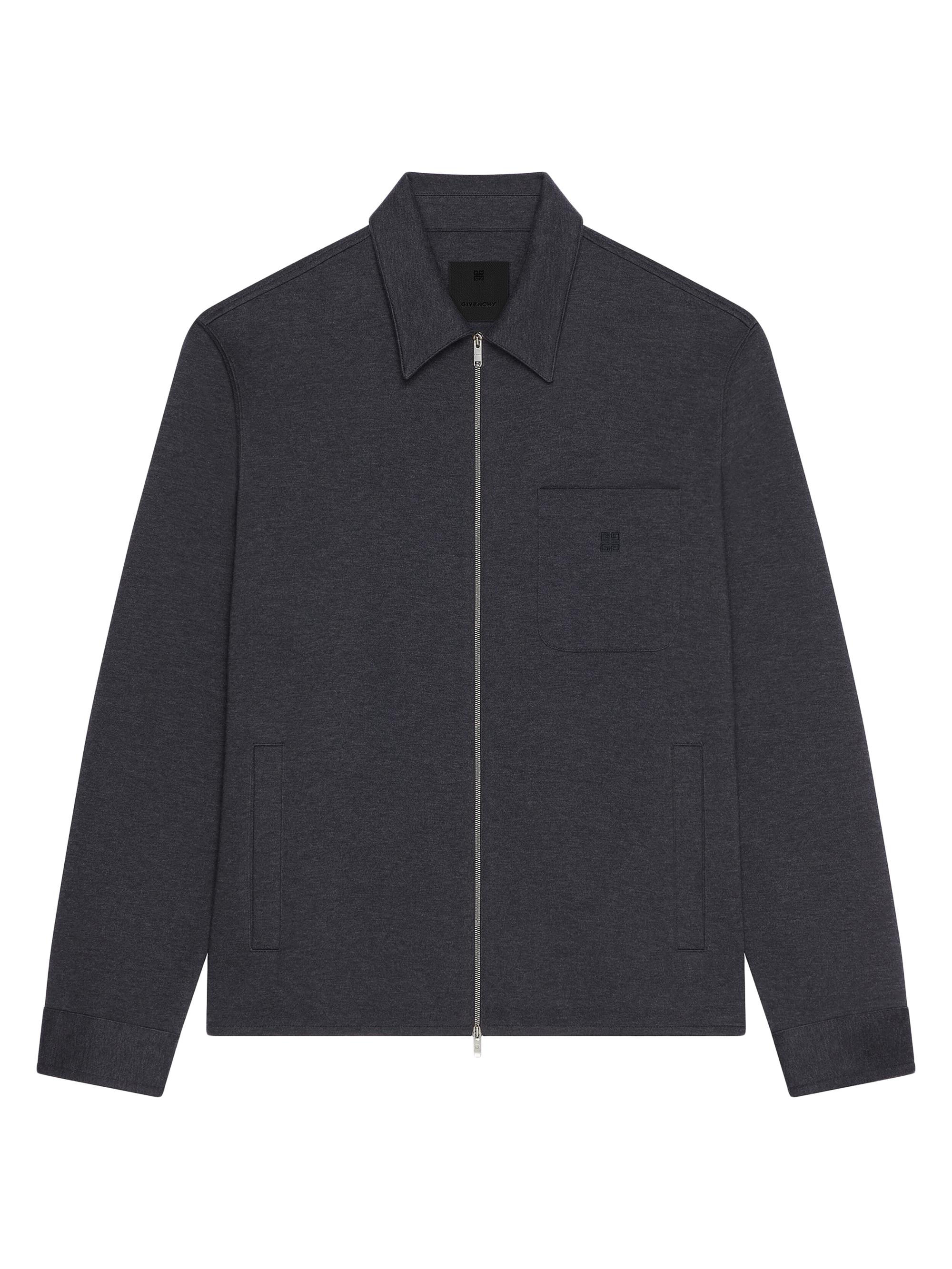 Givenchy Men's Zipped Shirt in Fleece - Graphite
