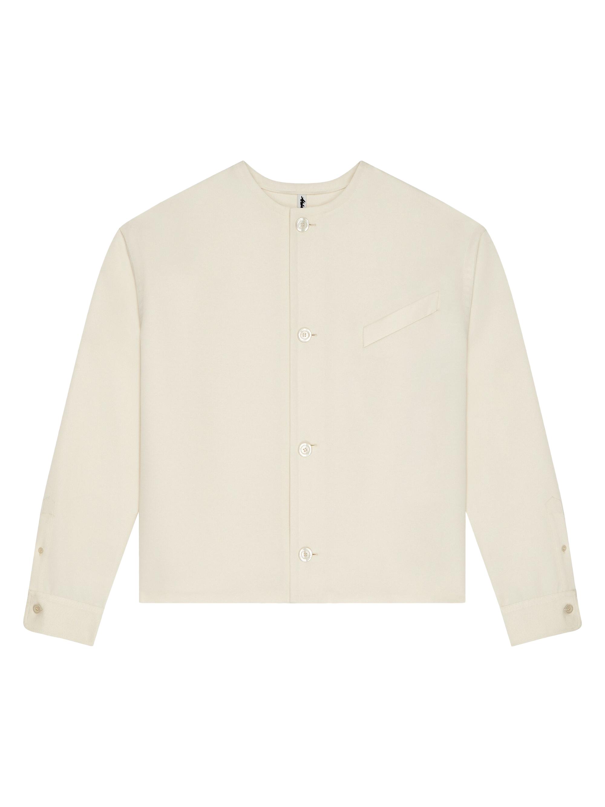 Givenchy Men's Blouse in Wool with Gros Grain - Clay