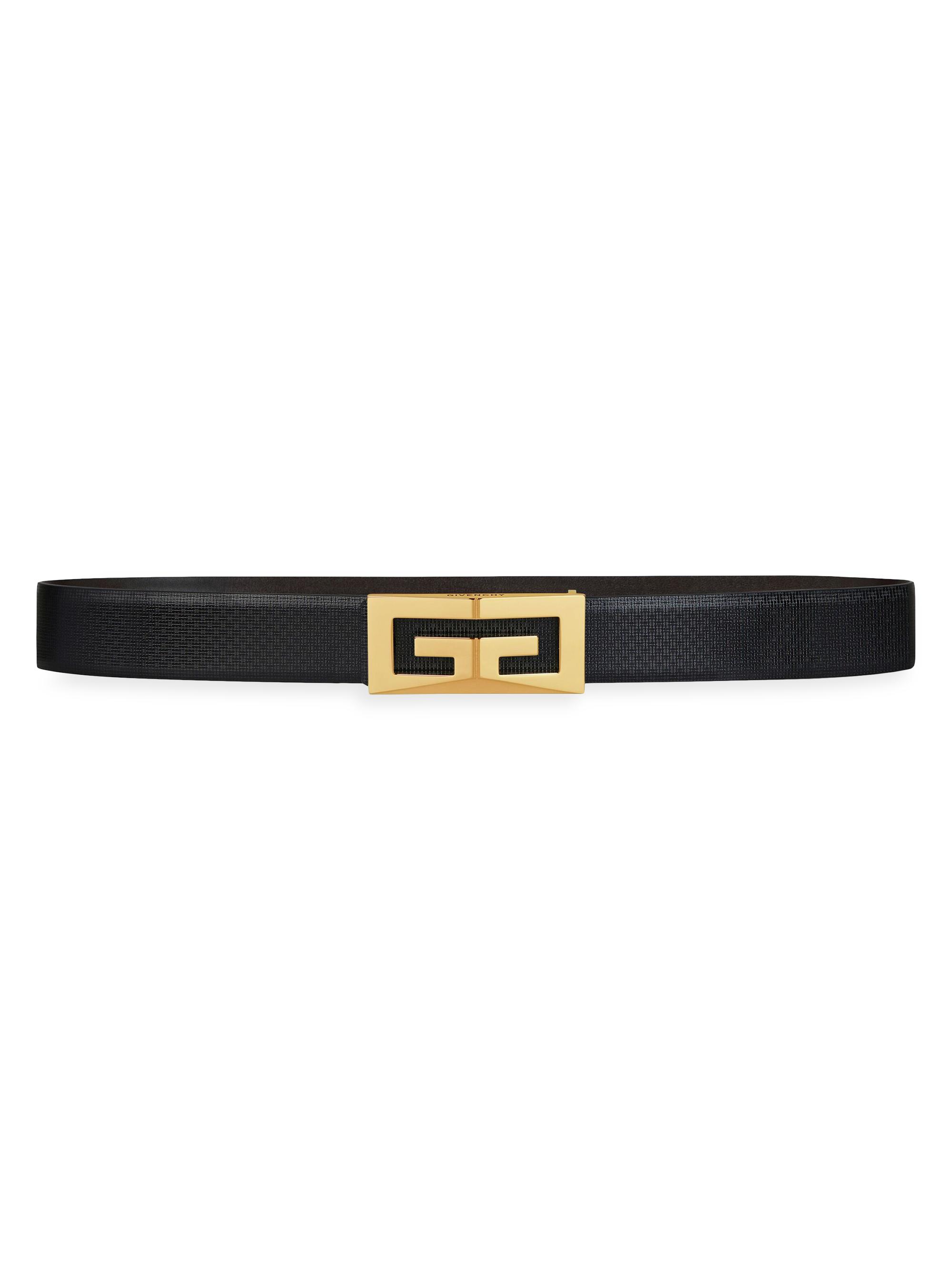 Givenchy Men's 2G Reversible Belt in 4G Micro Leather - Black
