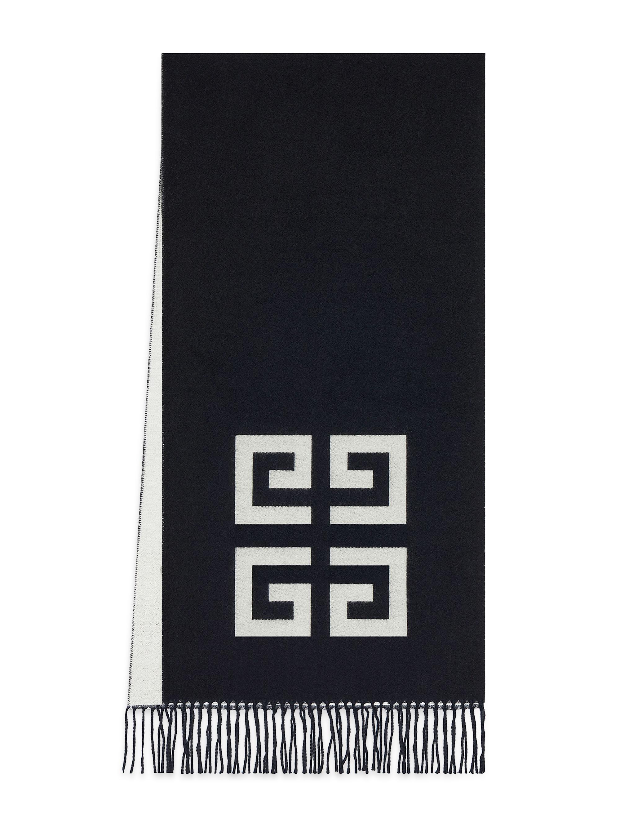 Givenchy Men's 4G Double Sided Scarf in Wool - Black White