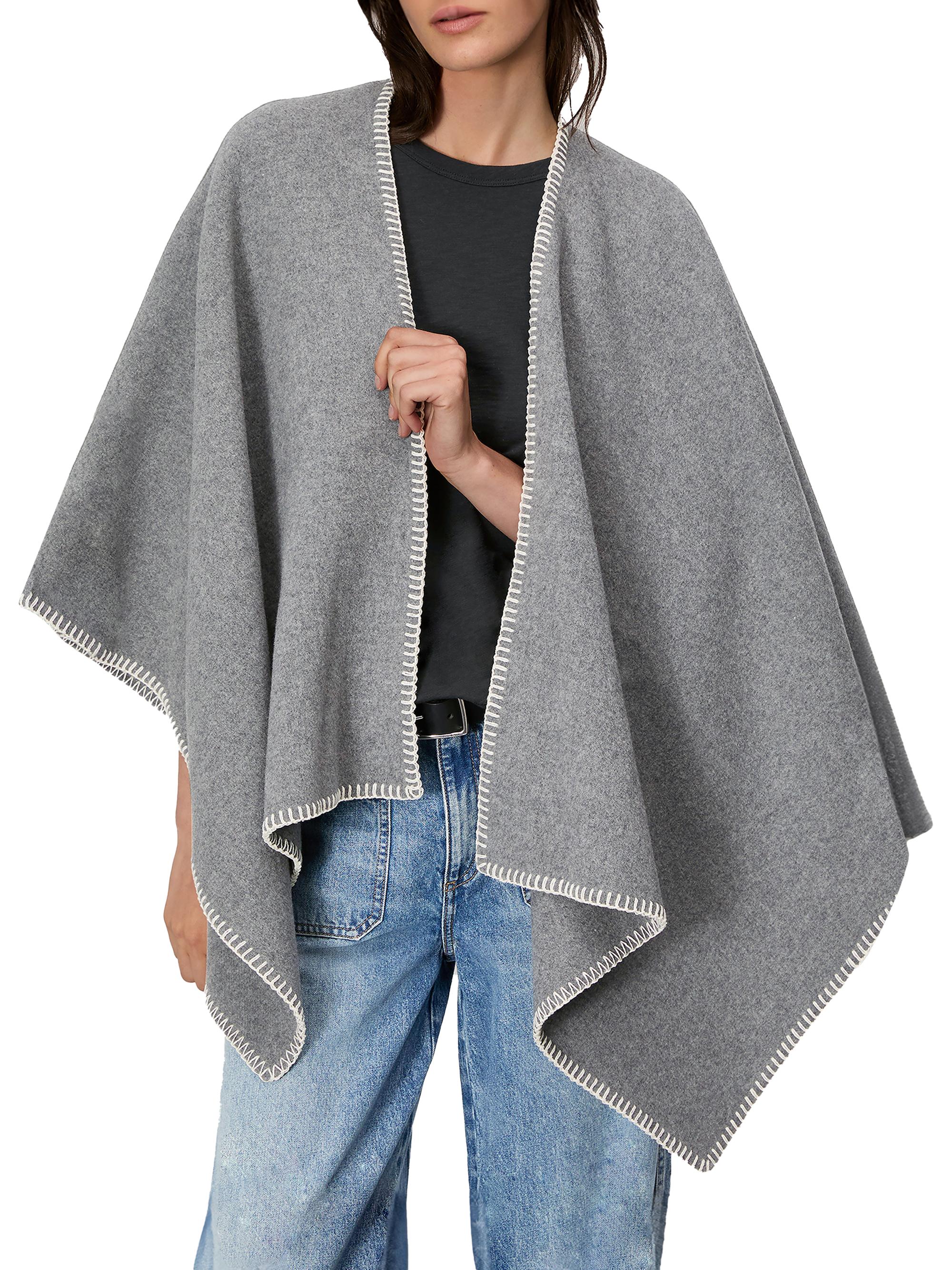rag & bone Women's Ingrid Wool Poncho - Midgrey