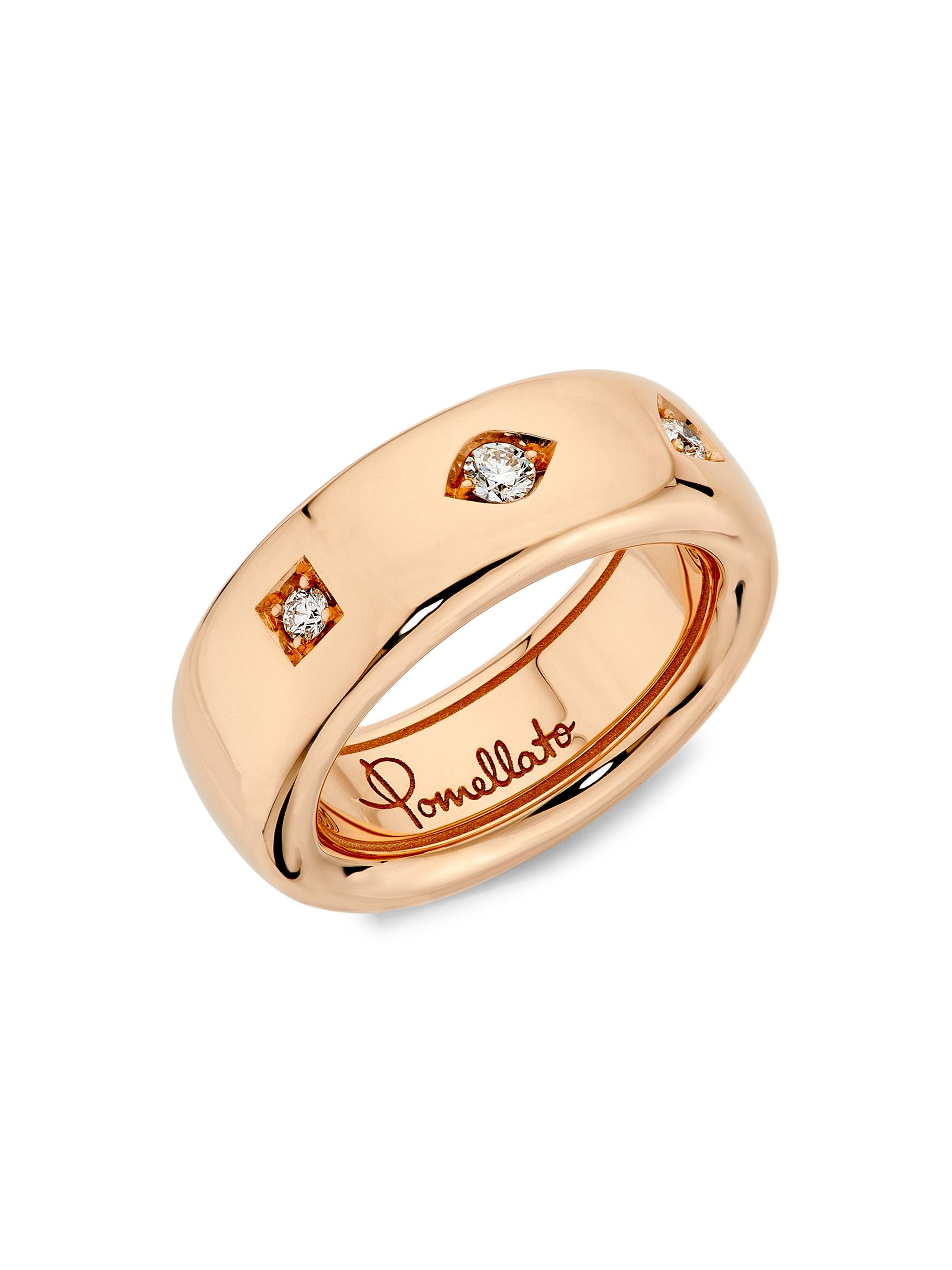 Pomellato Women's Iconica 18K Rose Gold & 0.10 TCW Diamond Wide Ring - Rose Gold