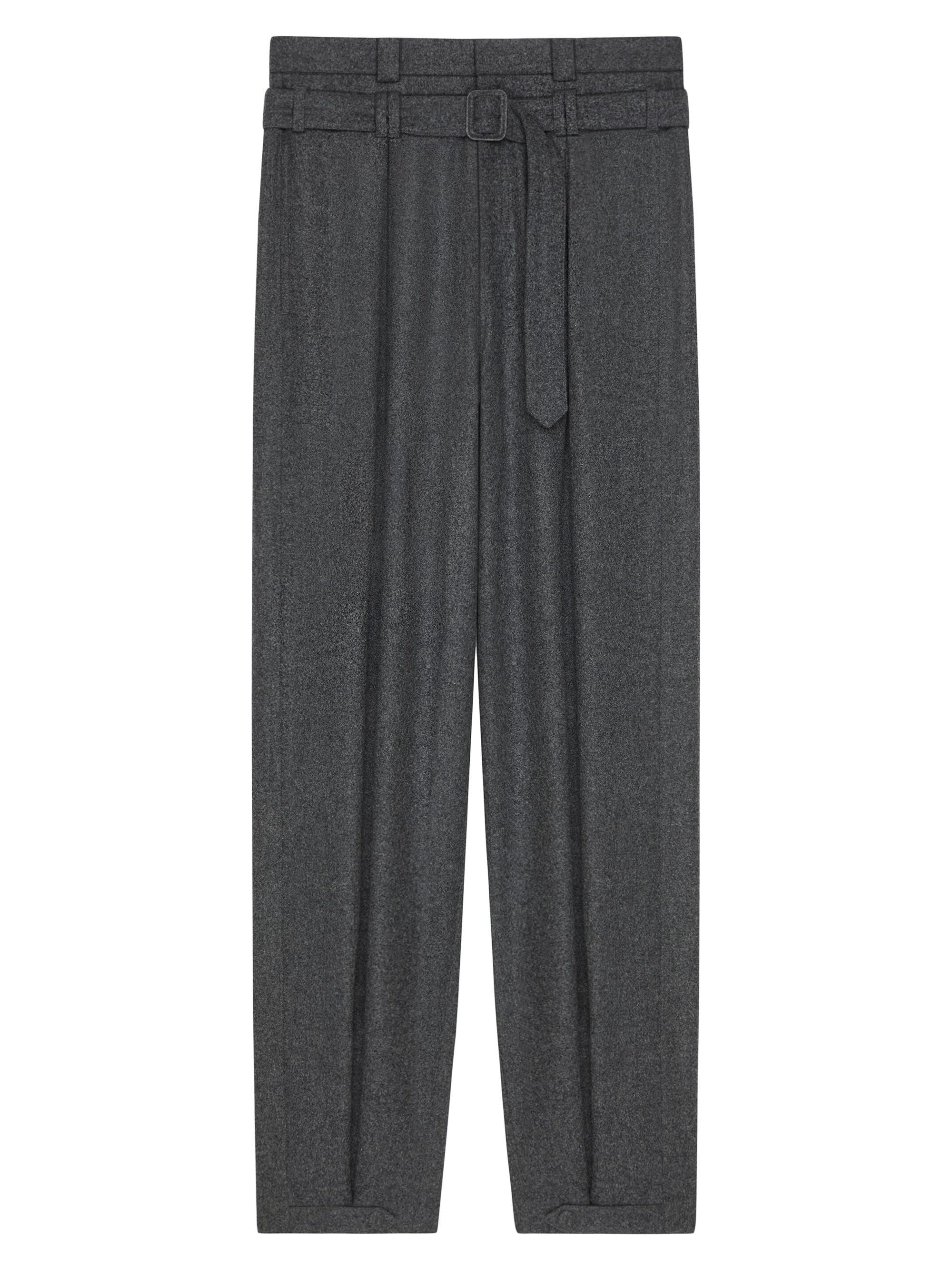 Givenchy Men's Pants In Wool with Double Waist Detail - Medium Grey