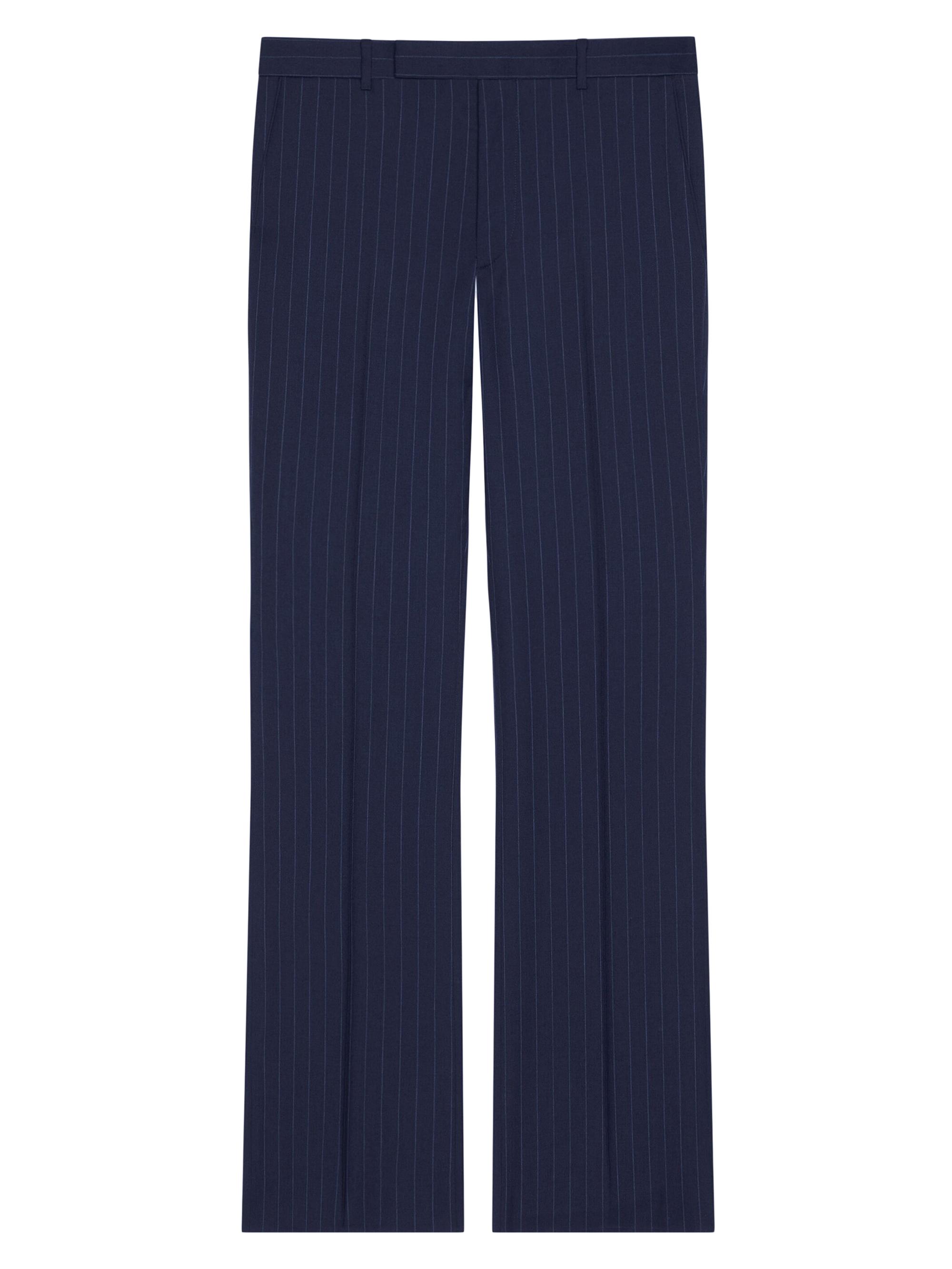 Givenchy Men's Slim Fit Striped Tailored Pants in Wool - Deep Blue