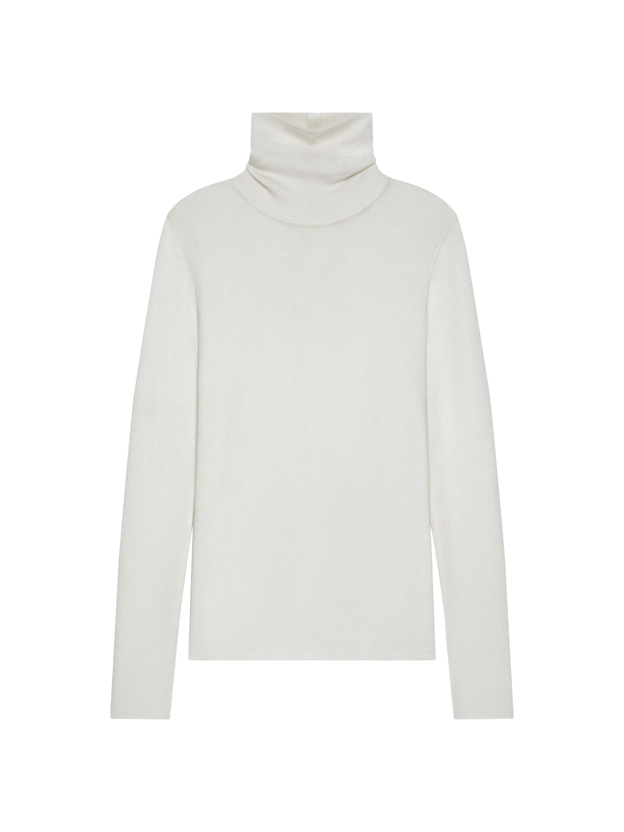Givenchy Men's Turtleneck Sweater in Wool and Silk with Pearls - Natural