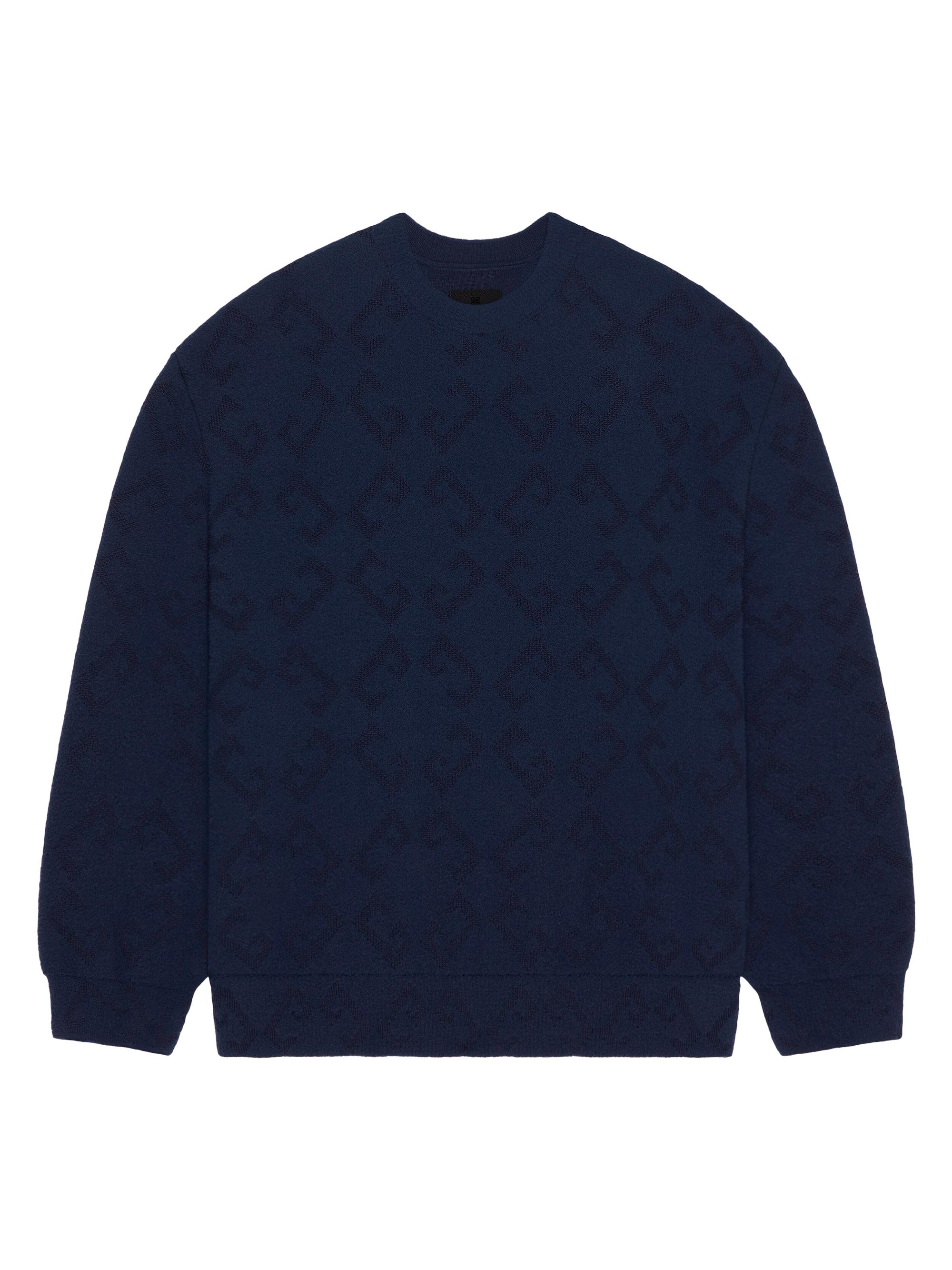 Givenchy Men's Sweater in Monogram 72 Jacquard - Dark Blue