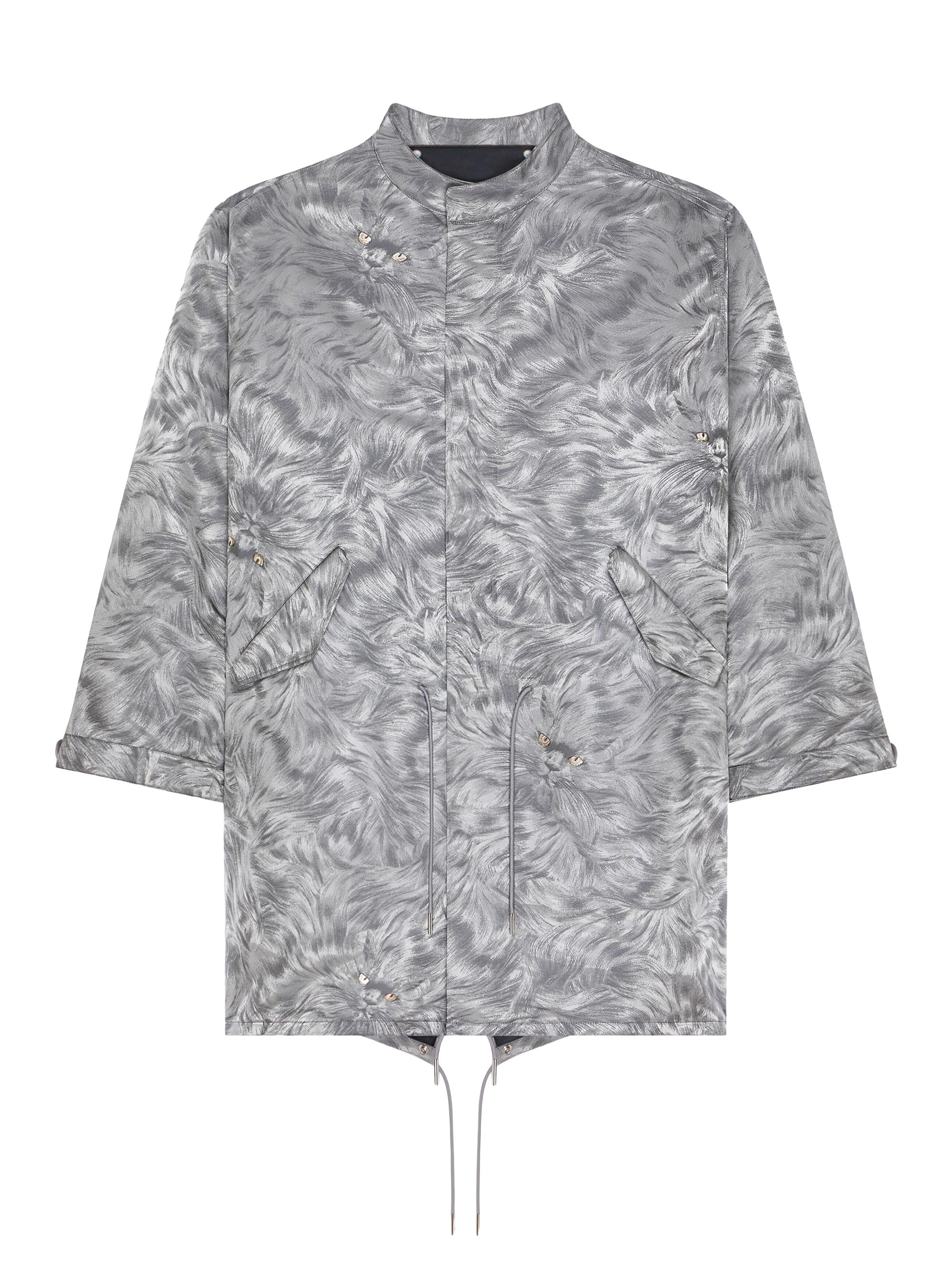 Givenchy Men's Parka in Cat Jacquard - Light Grey