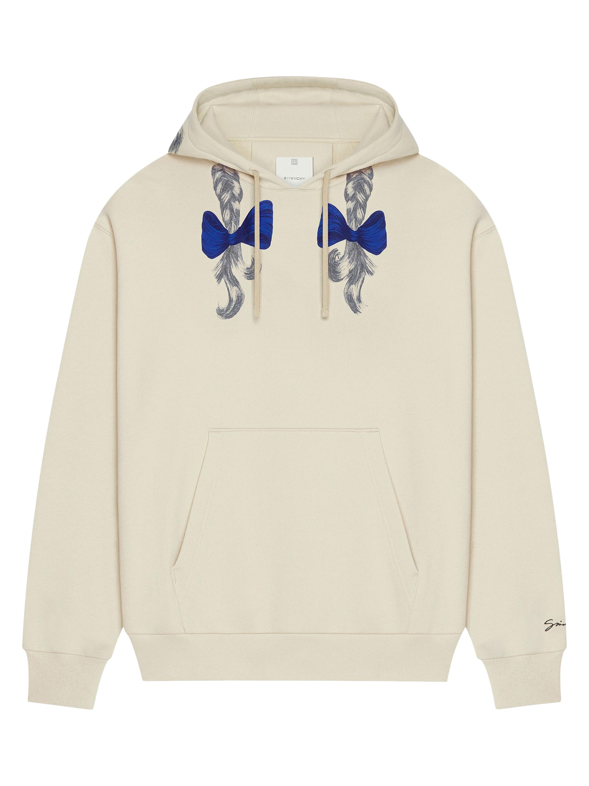 Givenchy Men's Hoodie in Fleece with Hair Print - Clay