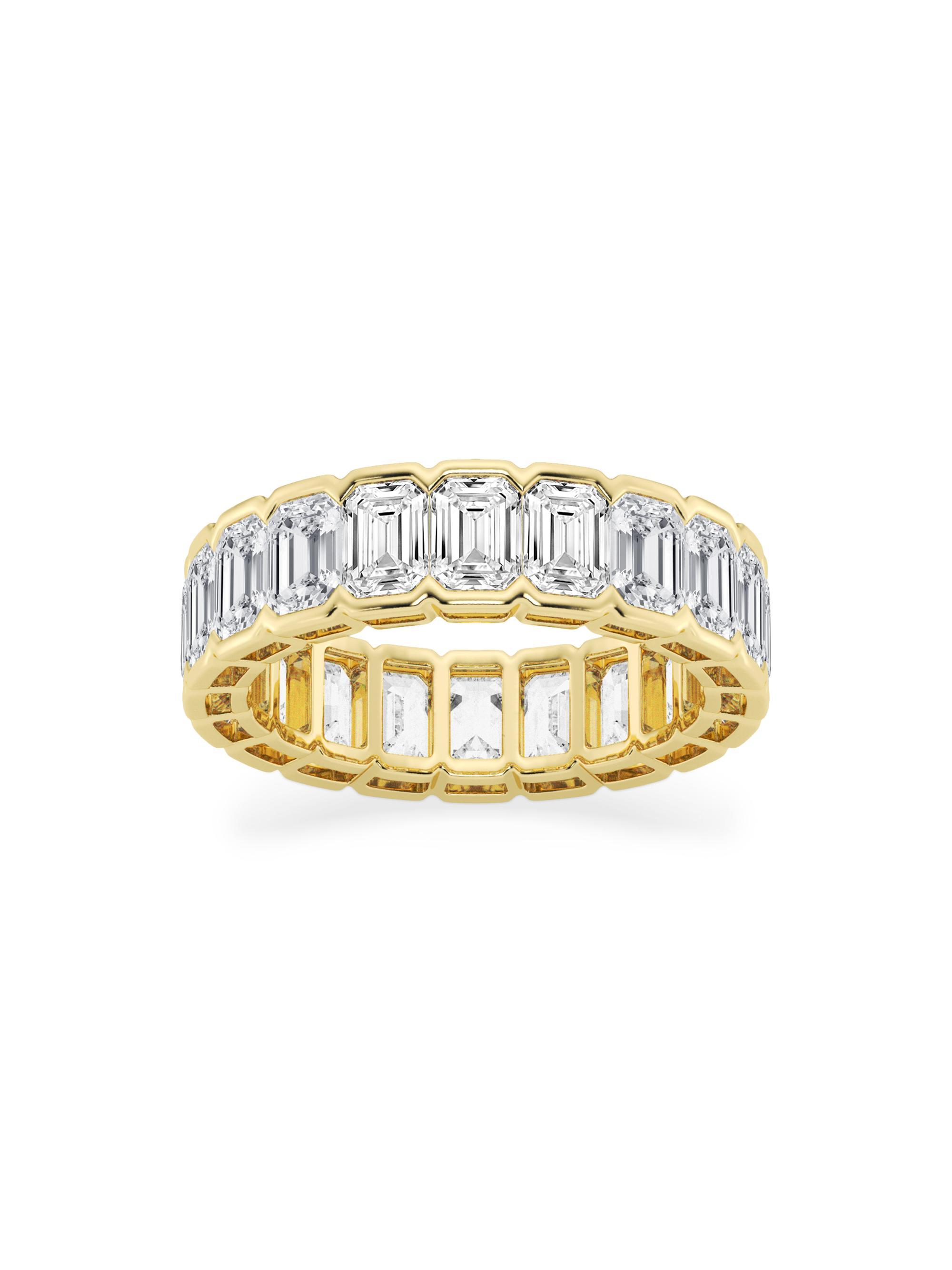 Saks Fifth Avenue Collection Women's 14K Yellow Gold & Emerald-Cut Lab-Grown Diamond Eternity Band/2.00-5.00 TCW - 5 Tcw