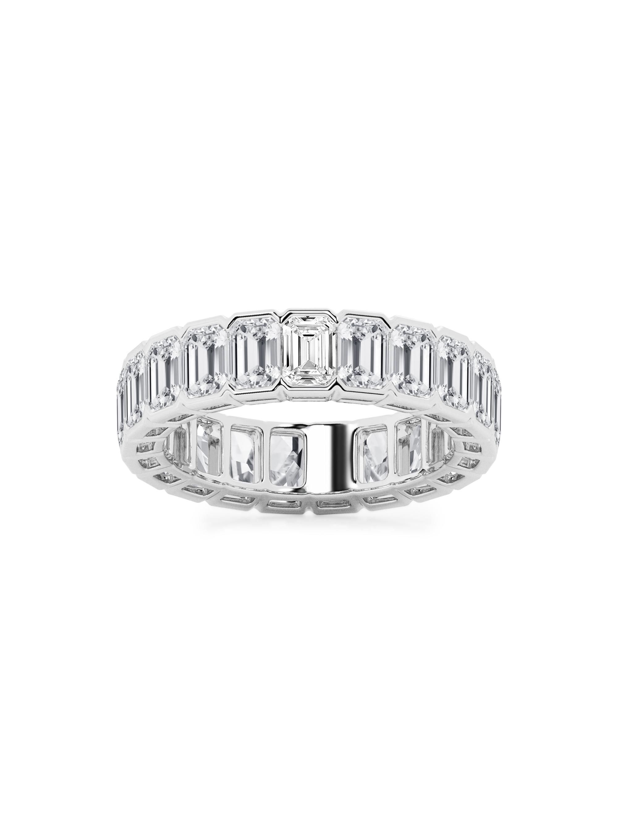 Saks Fifth Avenue Collection Women's 14K White Gold & Emerald-Cut Lab-Grown Diamond Eternity Band/2.00-5.00 TCW - 5 Tcw