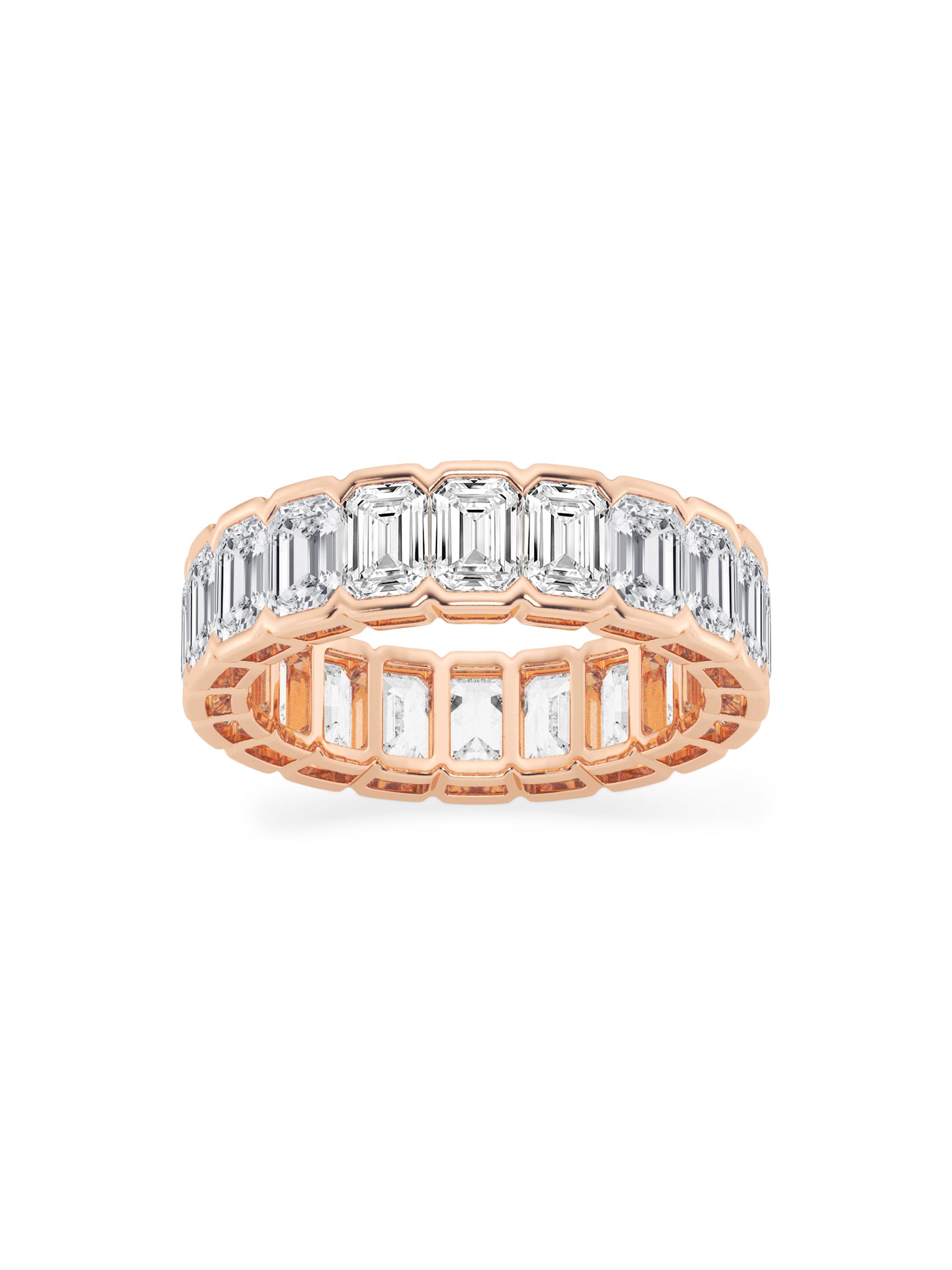 Saks Fifth Avenue Collection Women's 14K Rose Gold & Emerald-Cut Lab-Grown Diamond Eternity Band/2.00-5.00 TCW - 5 Tcw