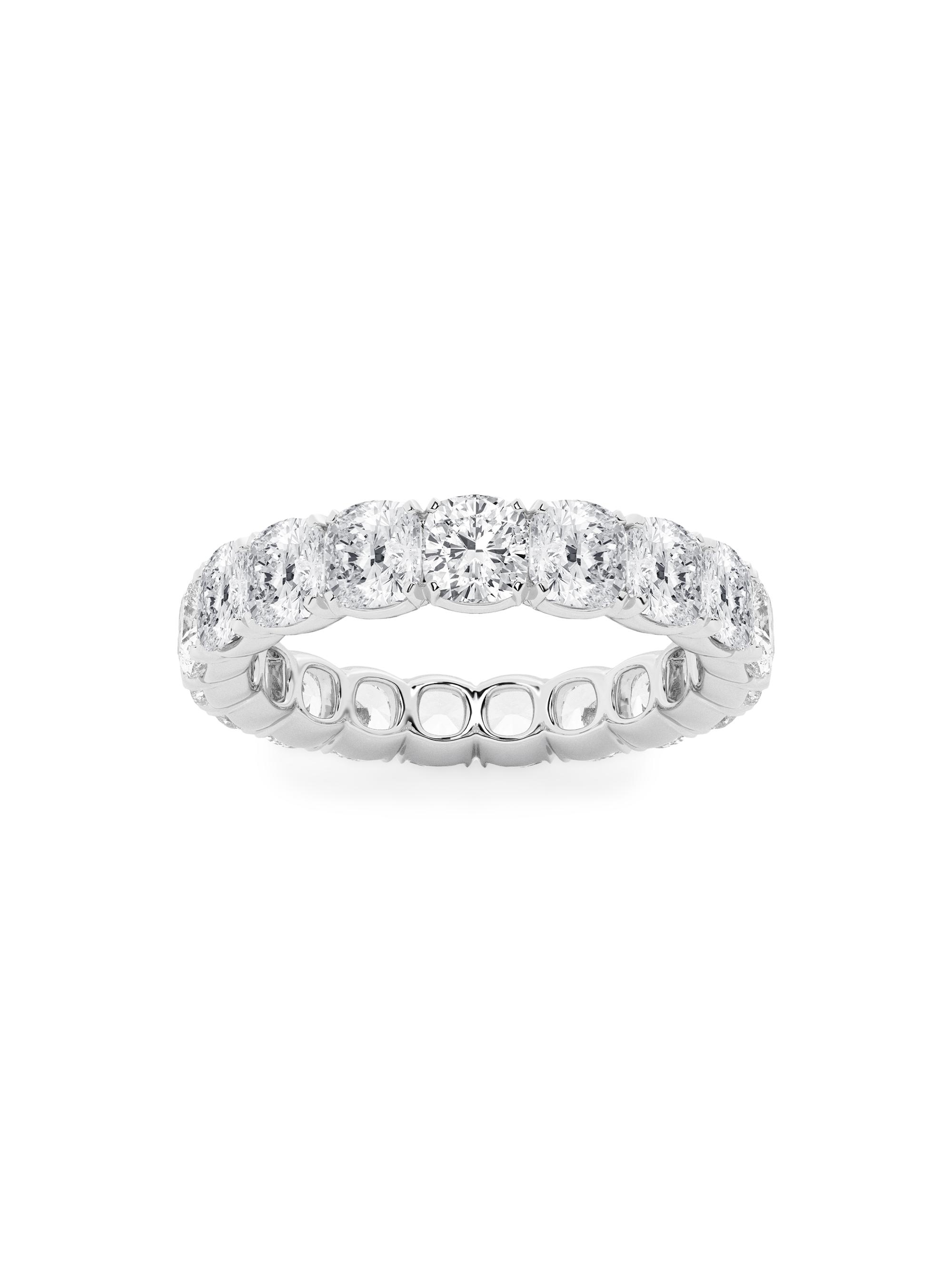 Saks Fifth Avenue Collection Women's 14K White Gold & Cushion-Cut Lab-Grown Diamond Eternity Band/3.00-5.00 TCW - 5 Tcw