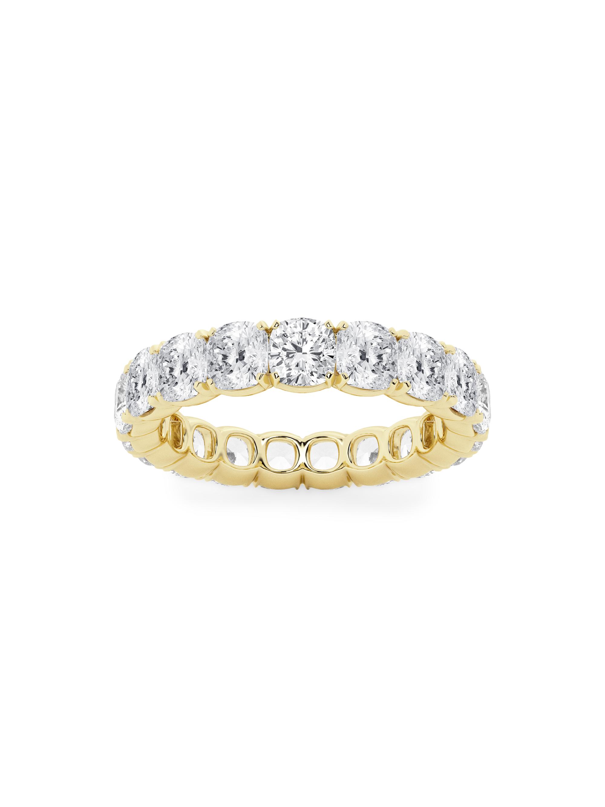 Saks Fifth Avenue Collection Women's 14K Yellow Gold & Cushion-Cut Lab-Grown Diamond Eternity Band/3.00-5.00 TCW - 5 Tcw