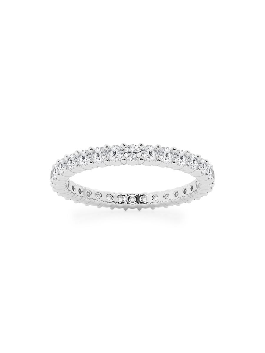 Saks Fifth Avenue Collection Platinum & Round Lab-Grown Diamond Shared ...