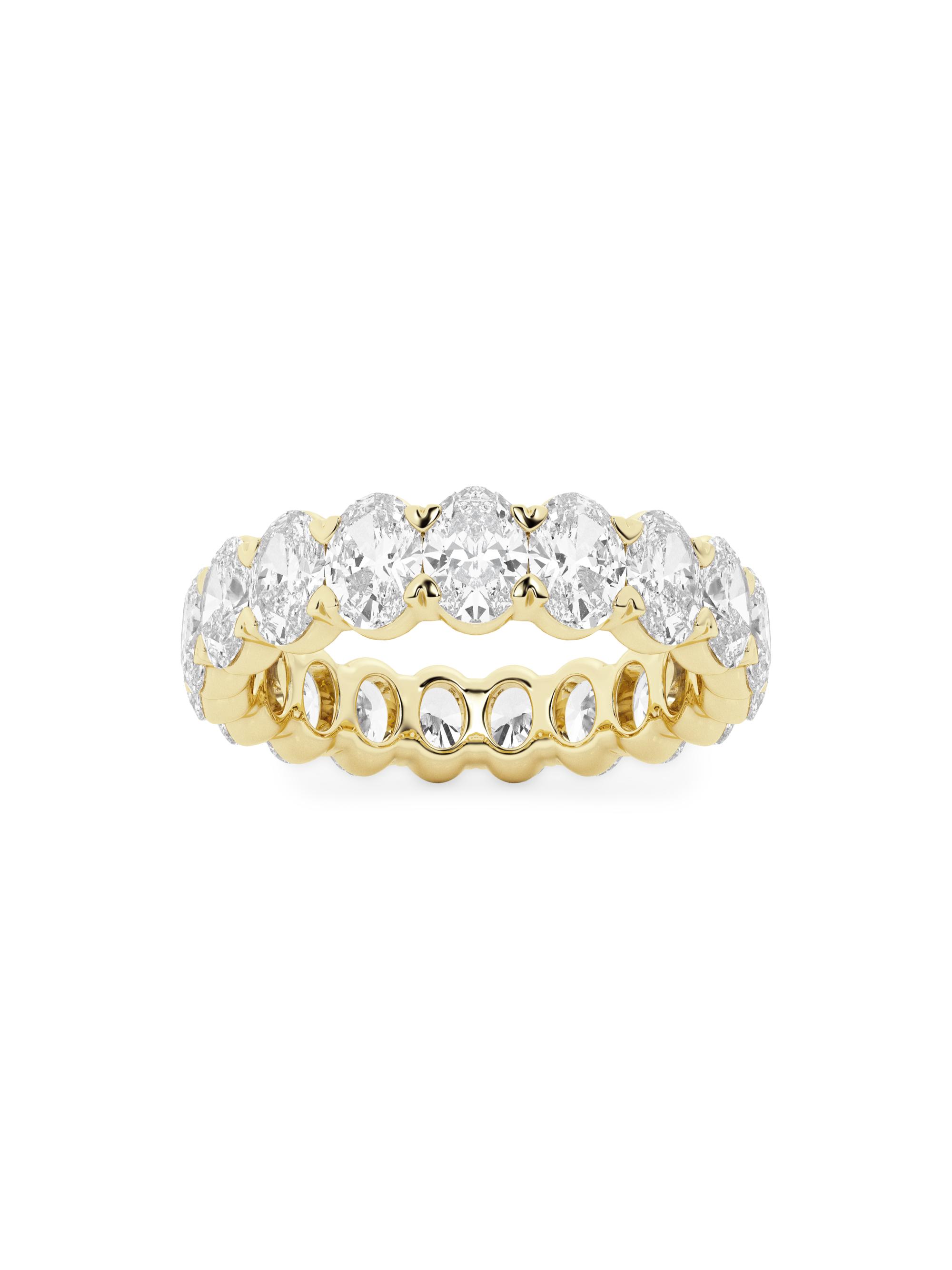 Saks Fifth Avenue Collection Women's 14K Yellow Gold & Oval Lab-Grown Diamond Eternity Band/2.00-5.00 TCW - 5 Tcw