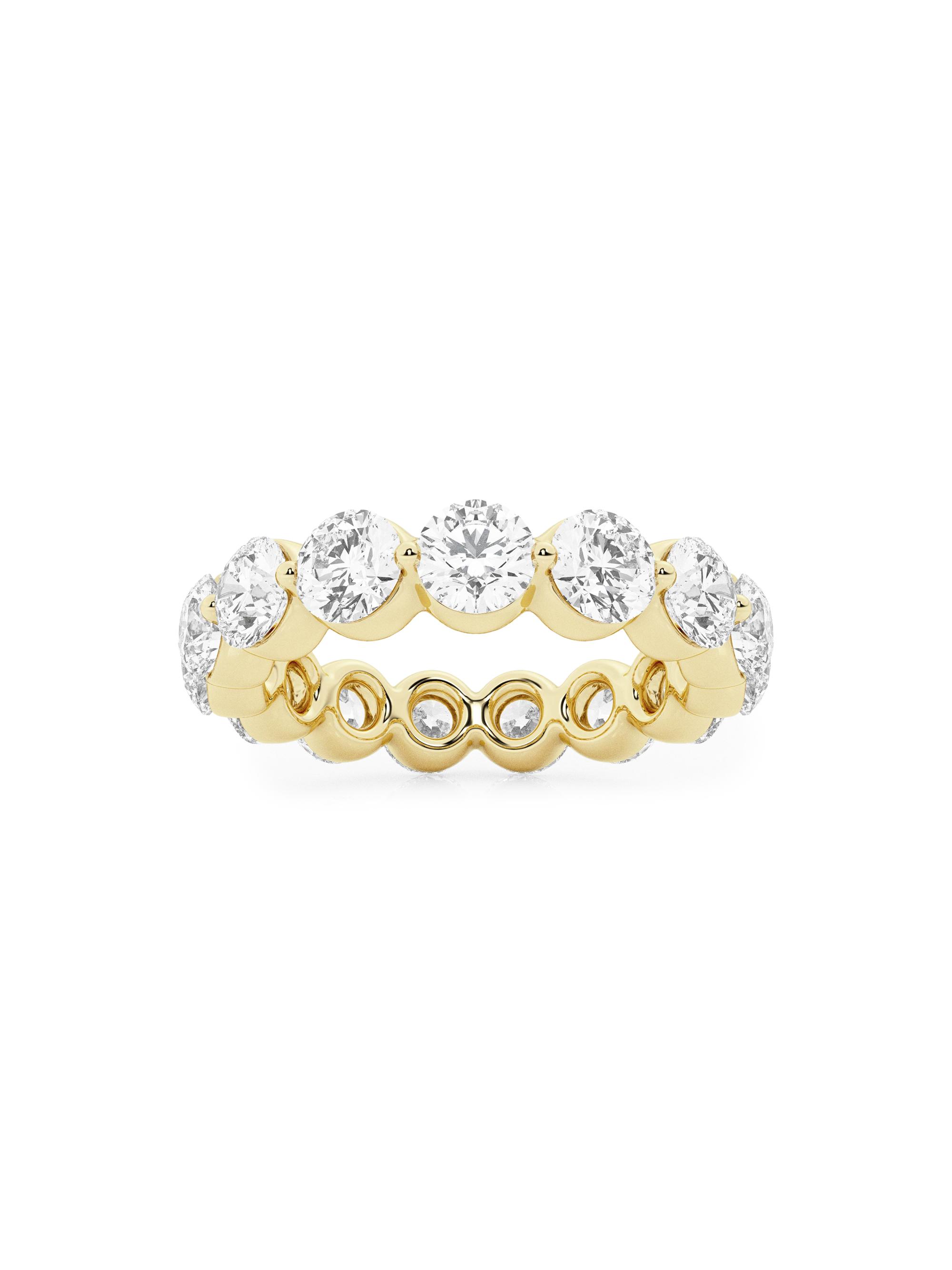 Saks Fifth Avenue Collection Women's 14K Yellow Gold & Floating Round Lab-Grown Diamond Eternity Band/2.00-4.00 TCW - 4 Tcw